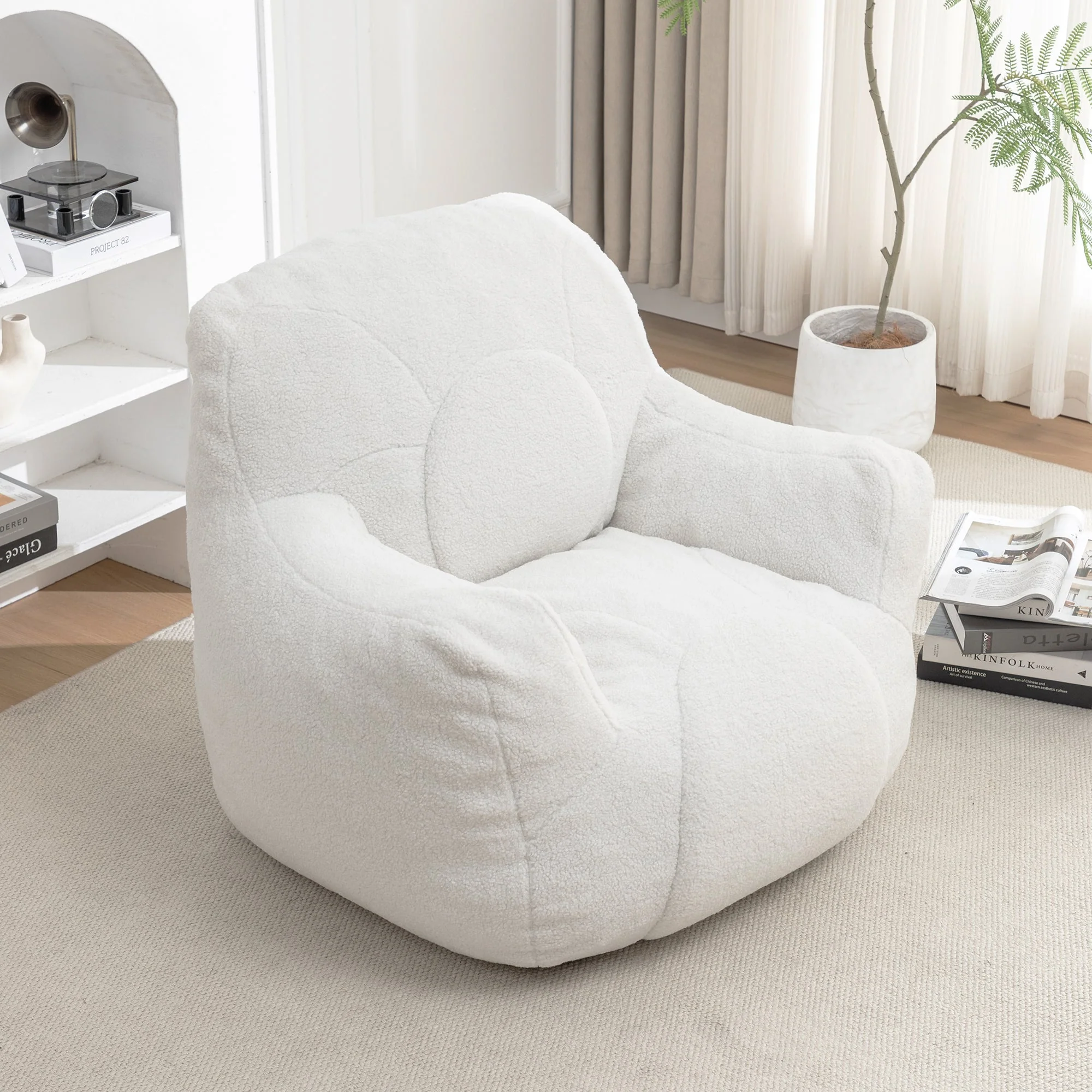 Tufted Memory Foam Bean Bag Chair - Image 23