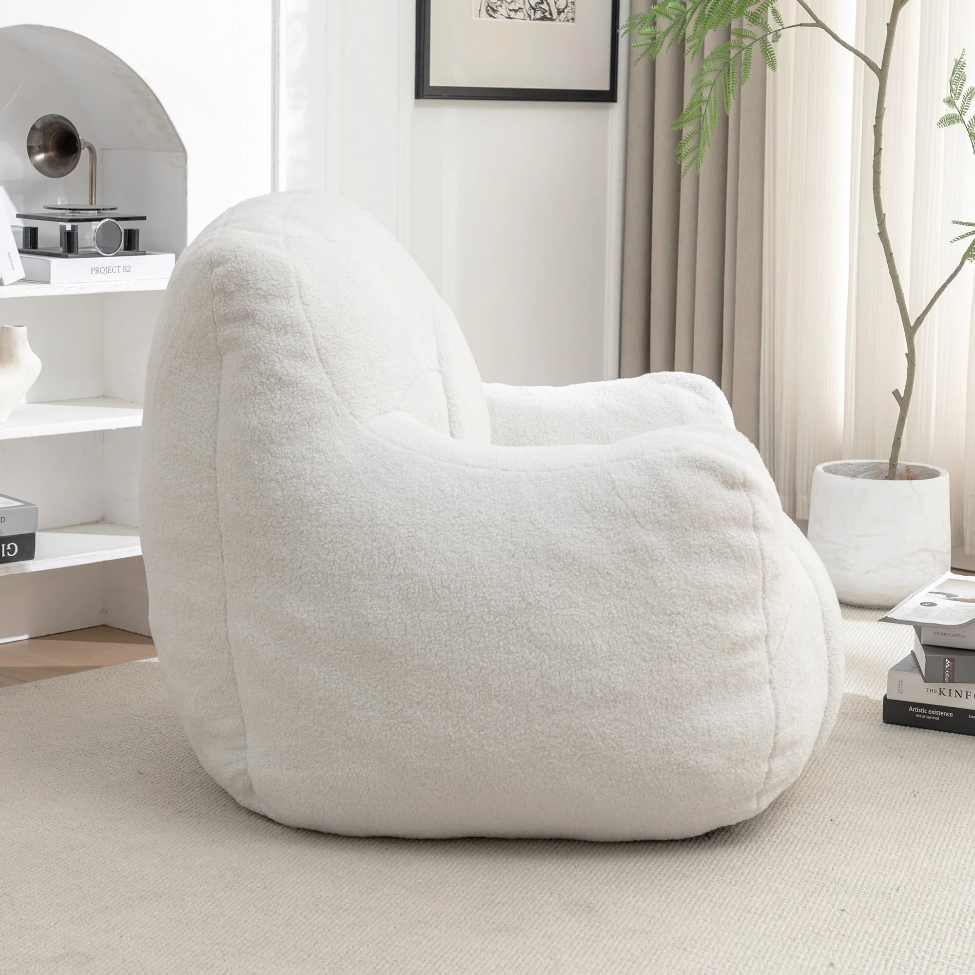 Tufted Memory Foam Bean Bag Chair - Image 24