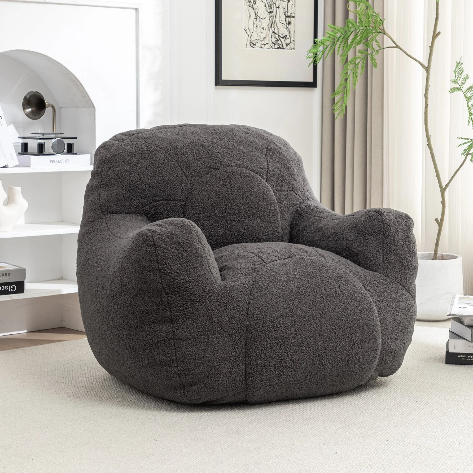 Tufted Memory Foam Bean Bag Chair - Image 37