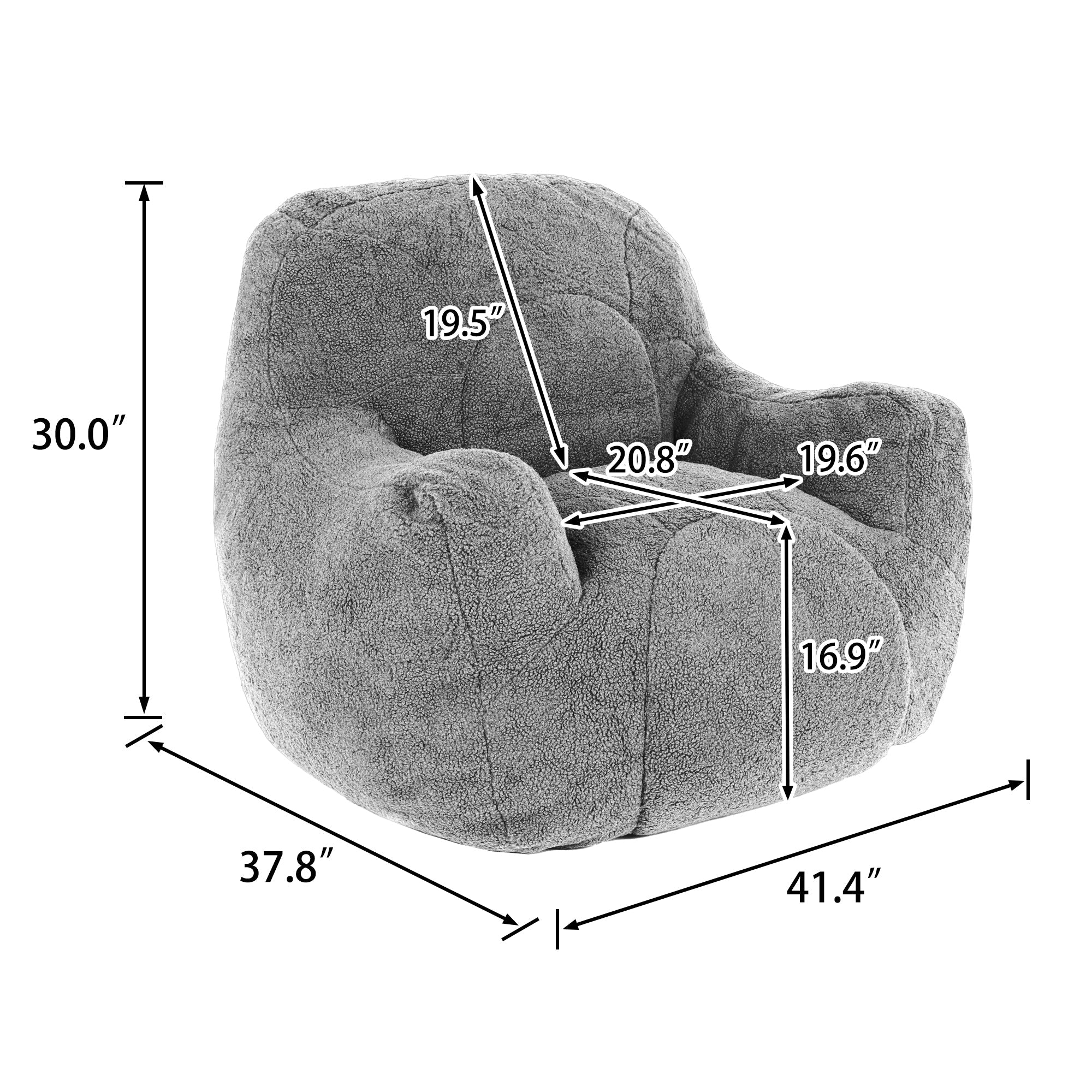Tufted Memory Foam Bean Bag Chair - Image 38