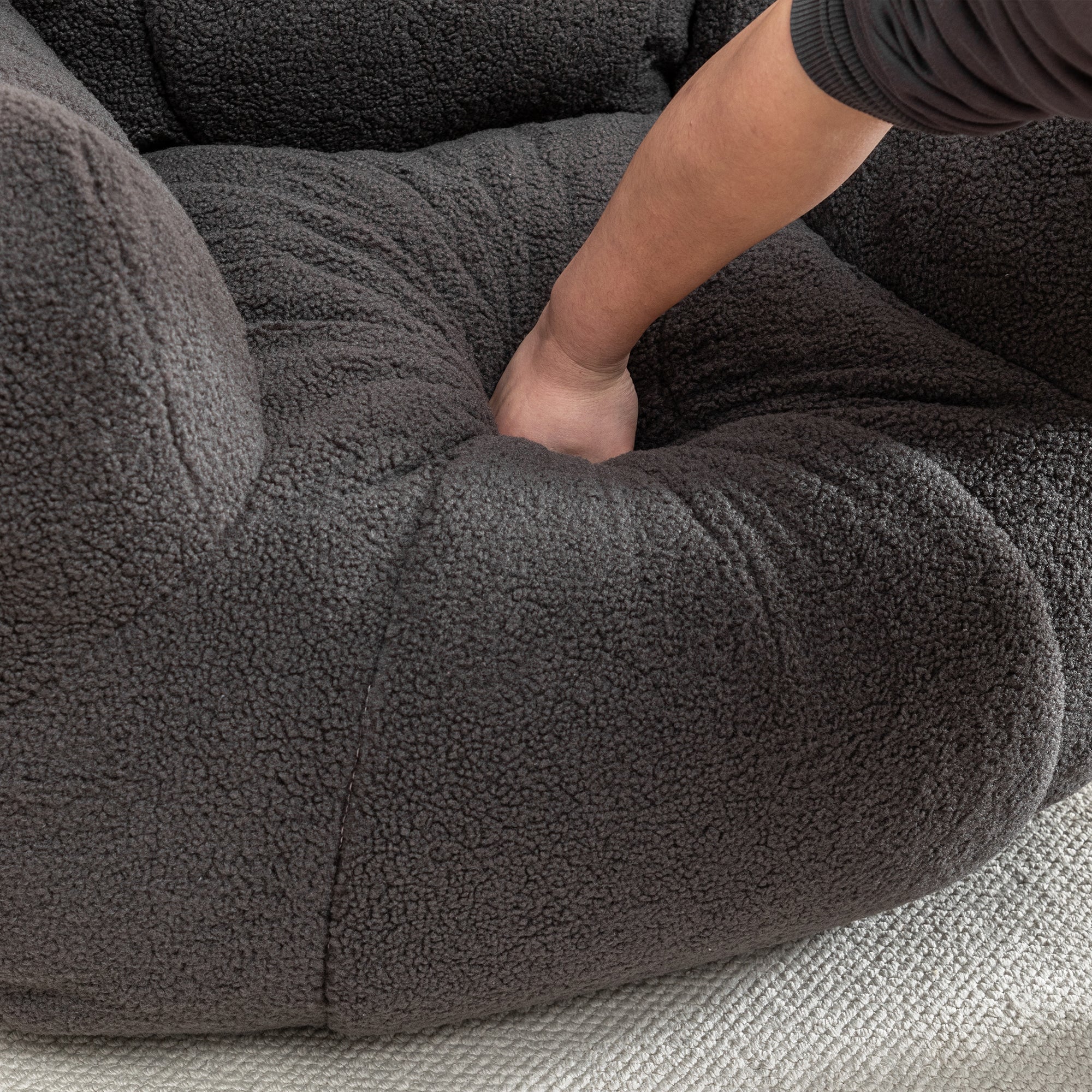 Tufted Memory Foam Bean Bag Chair - Image 43