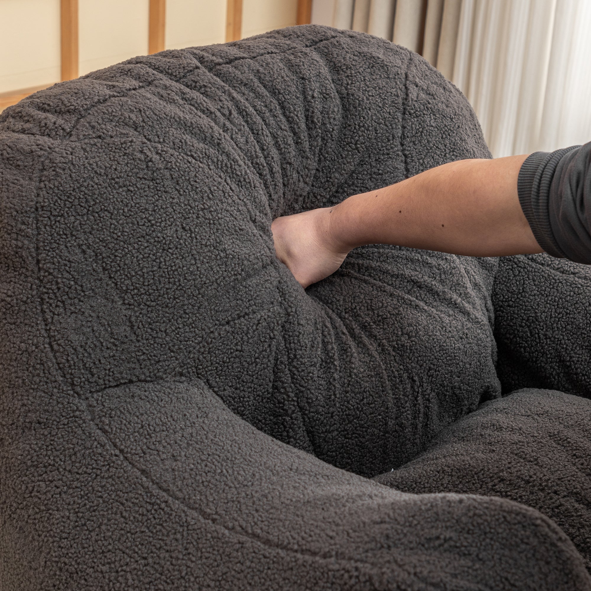 Tufted Memory Foam Bean Bag Chair - Image 44
