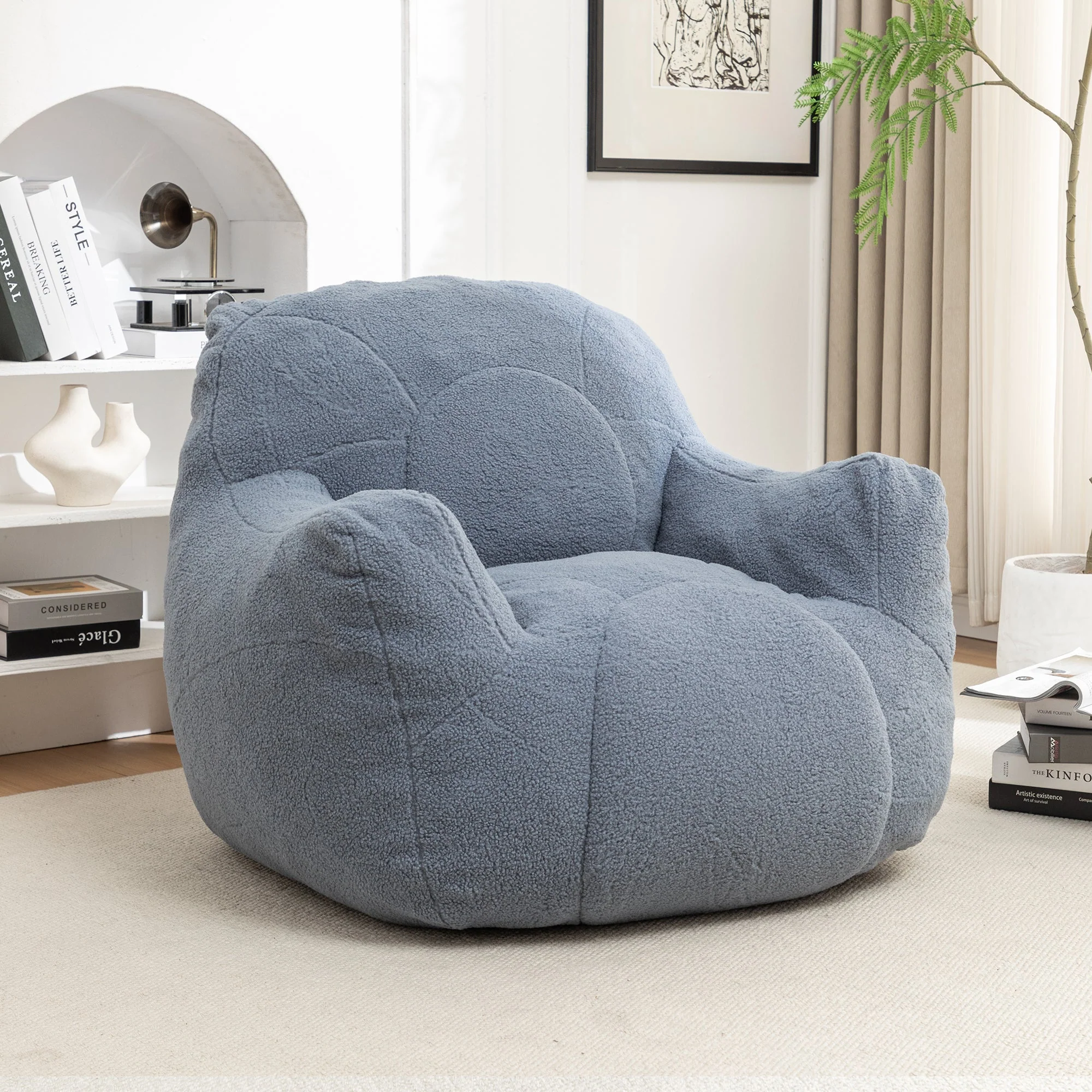 Tufted Memory Foam Bean Bag Chair - Image 52