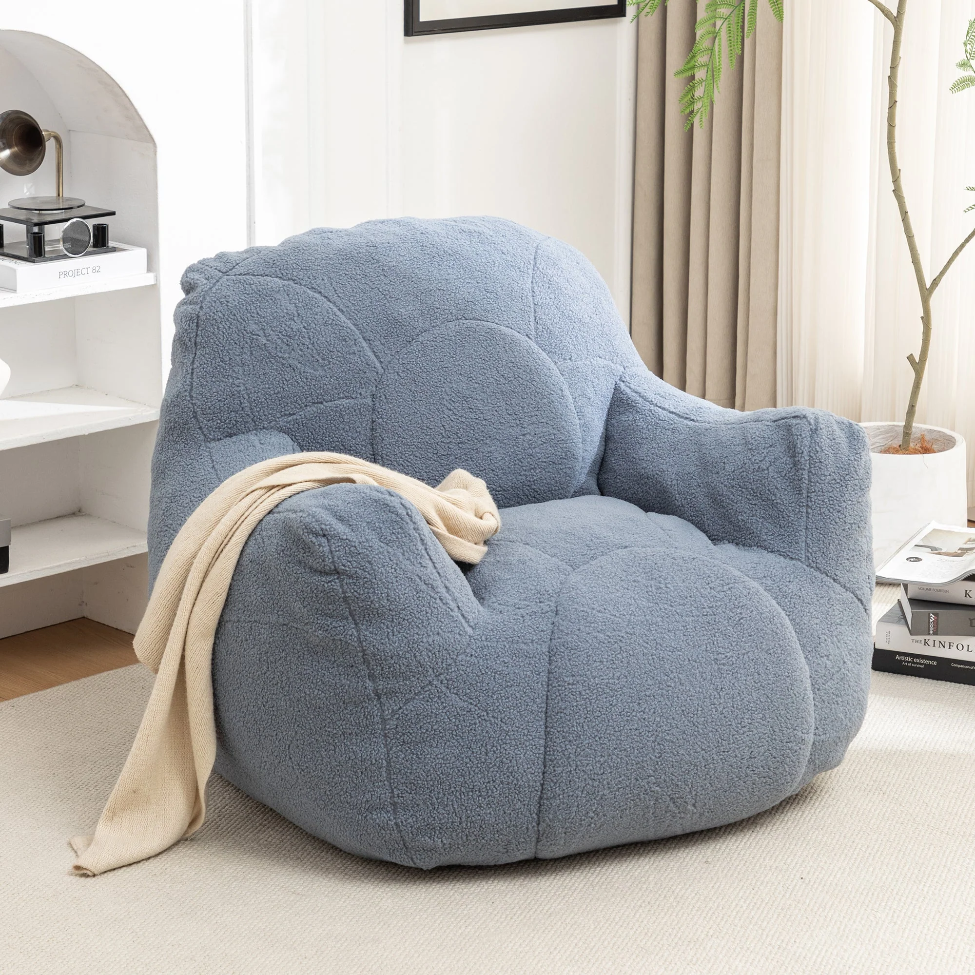 Tufted Memory Foam Bean Bag Chair - Image 54