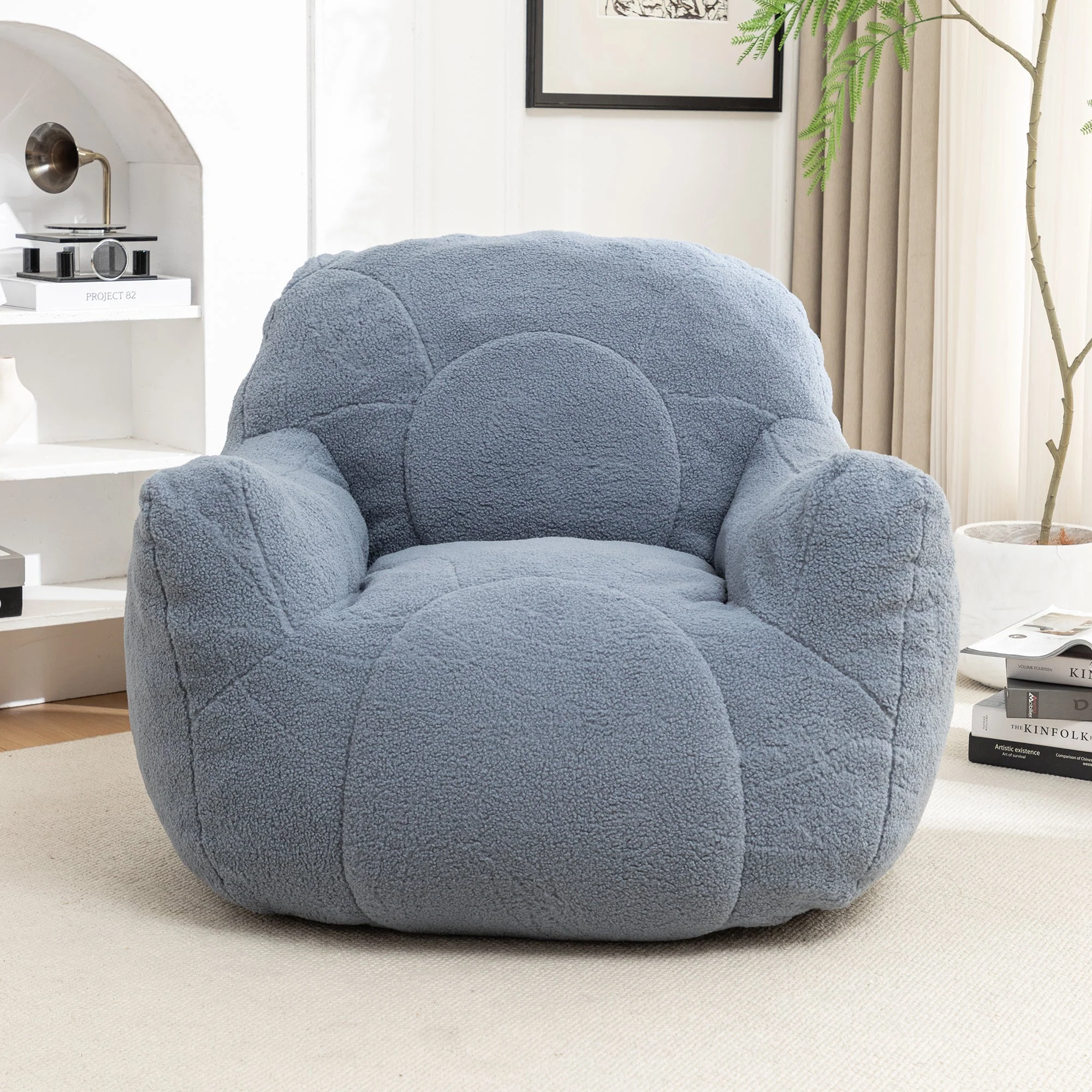 Tufted Memory Foam Bean Bag Chair - Image 55