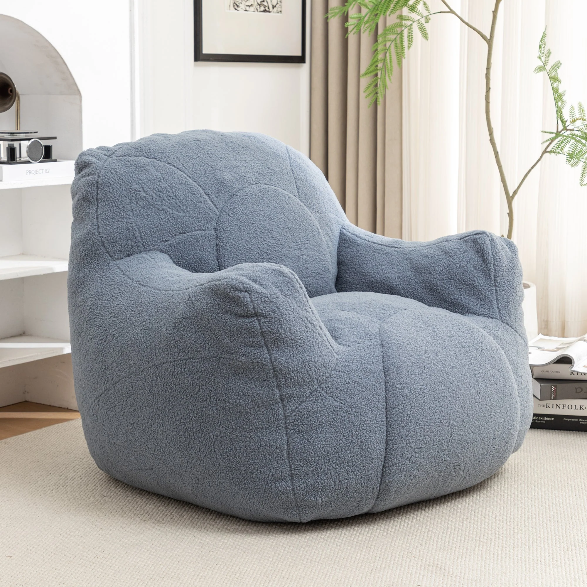 Tufted Memory Foam Bean Bag Chair - Image 56