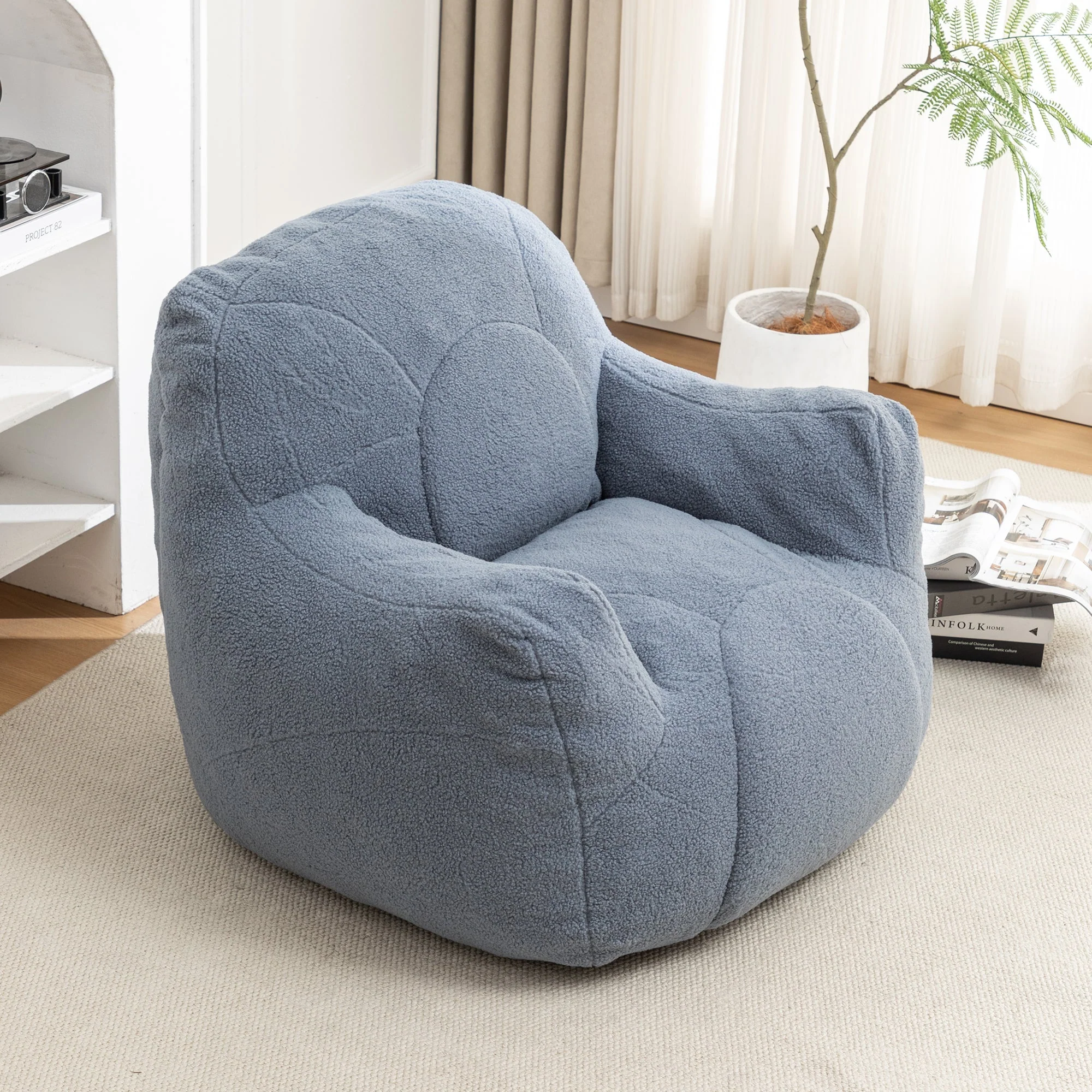Tufted Memory Foam Bean Bag Chair - Image 57