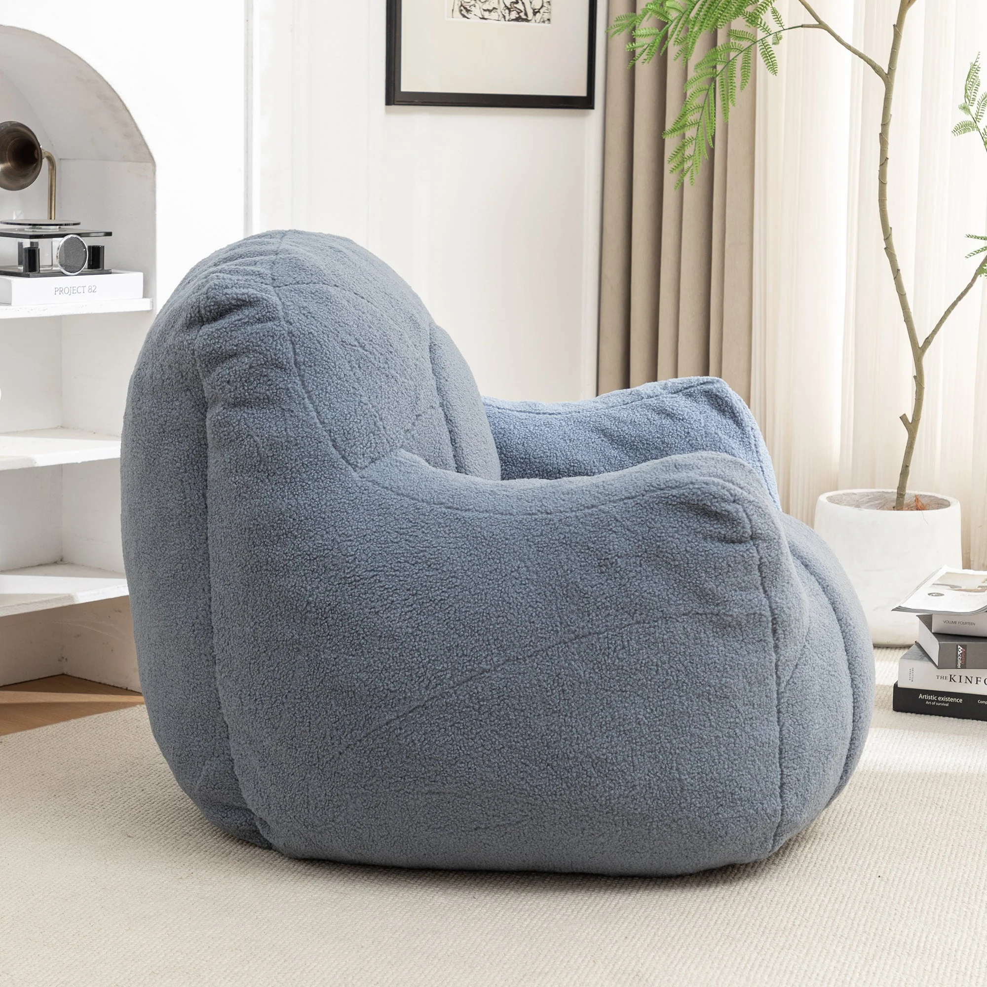 Tufted Memory Foam Bean Bag Chair - Image 58
