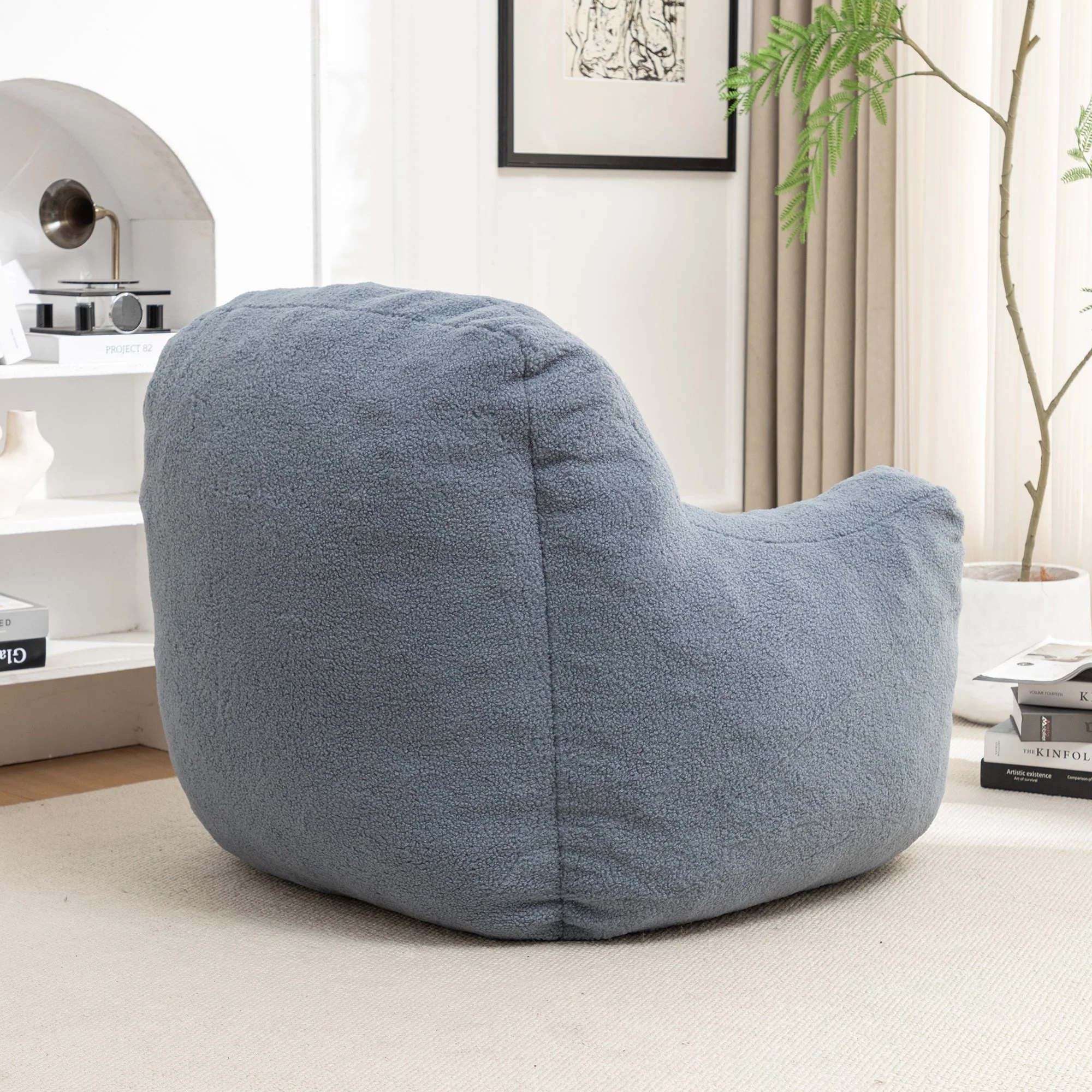 Tufted Memory Foam Bean Bag Chair - Image 59