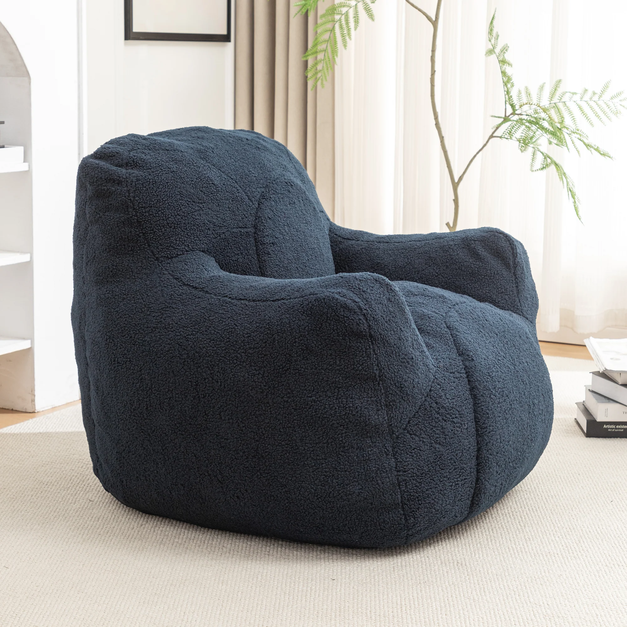 Tufted Memory Foam Bean Bag Chair - Image 6