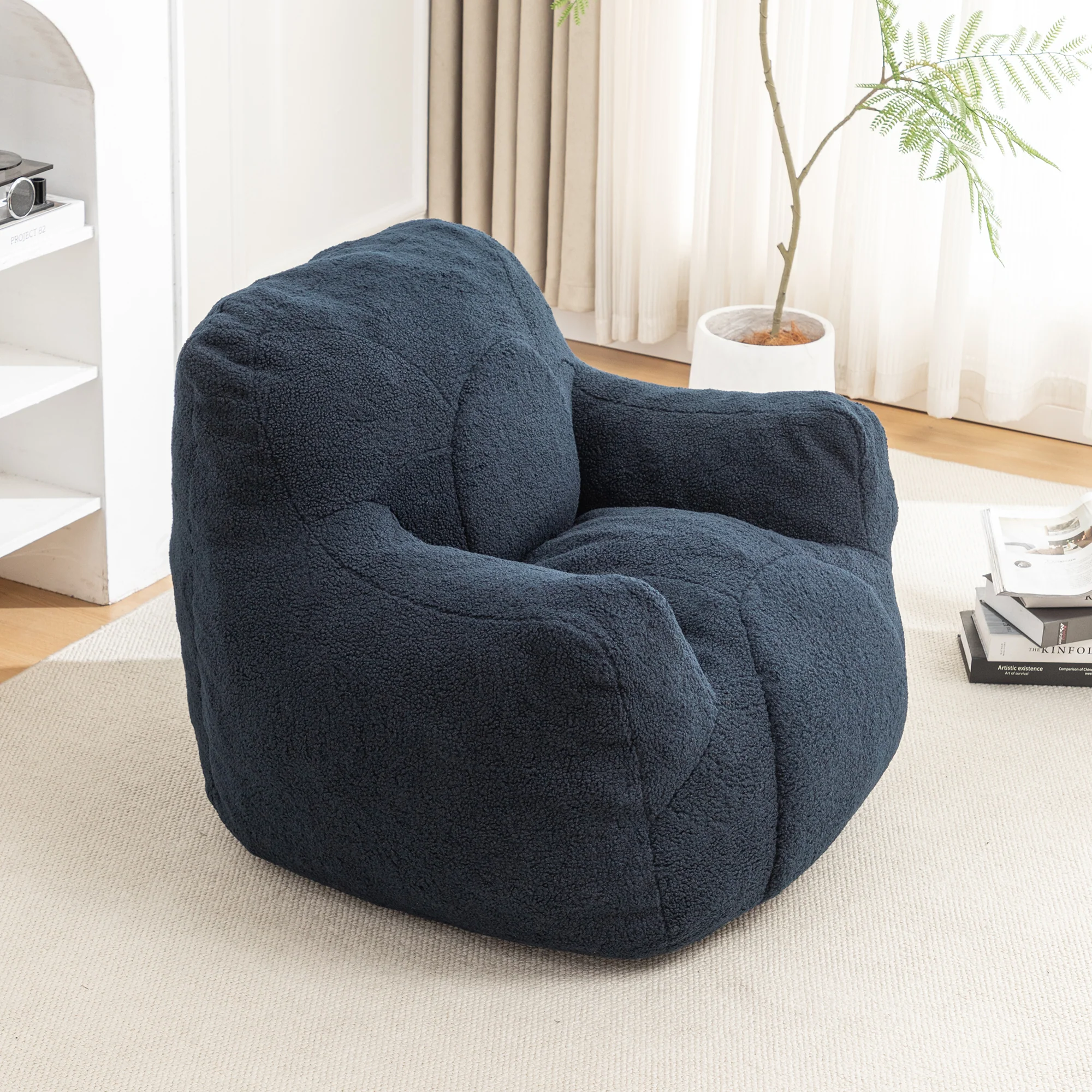 Tufted Memory Foam Bean Bag Chair - Image 8