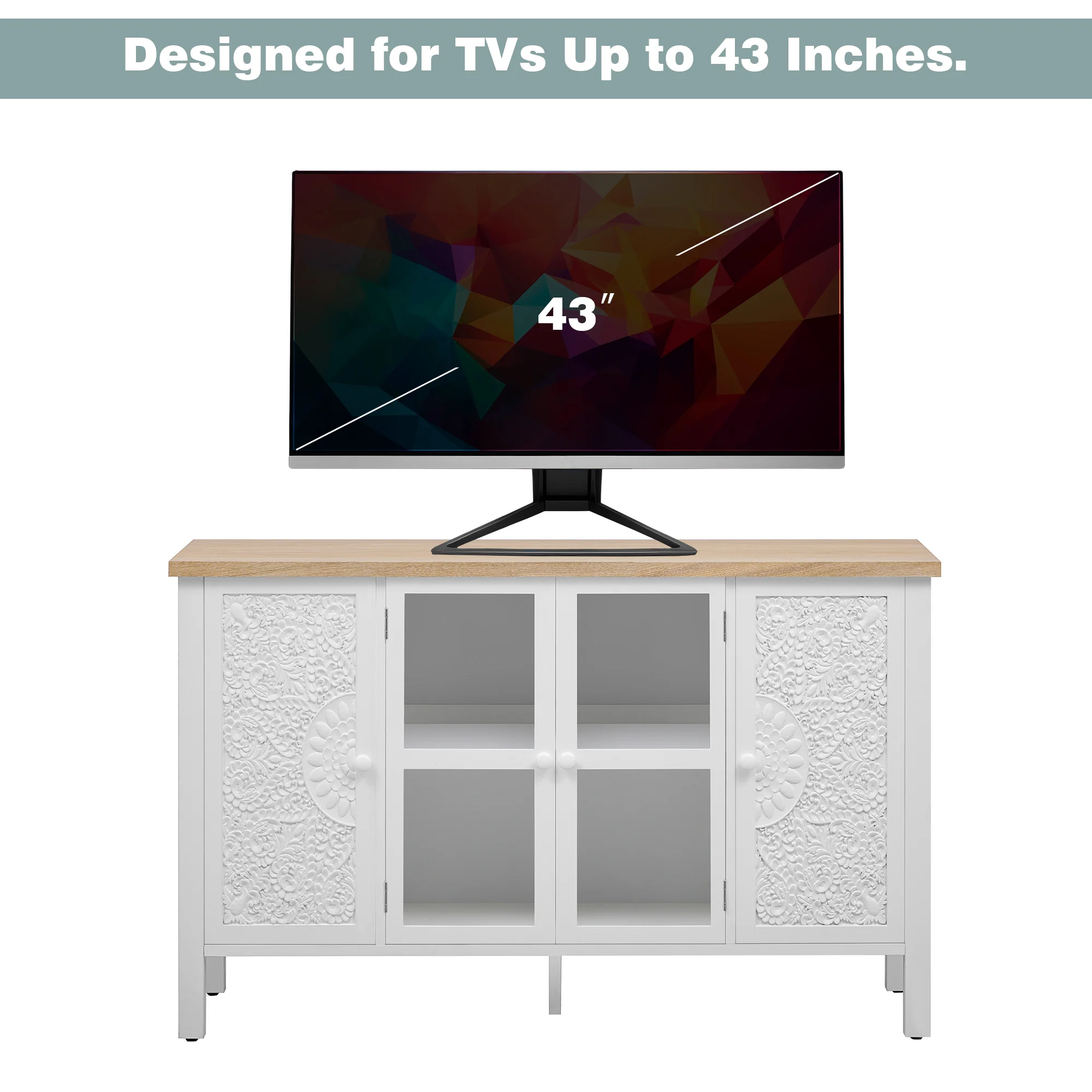 Carved Wood TV Stand - Image 13