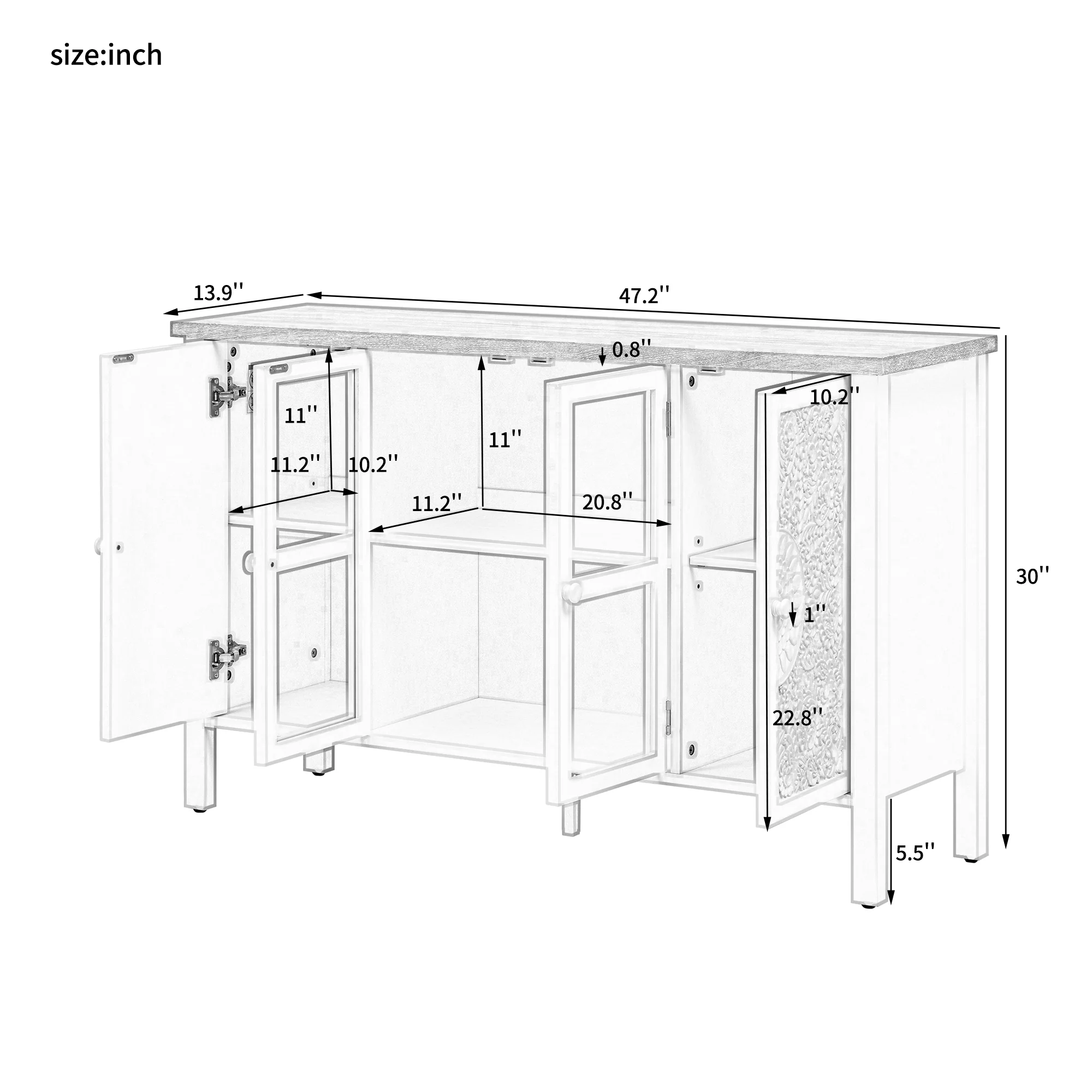 Carved Wood TV Stand - Image 25