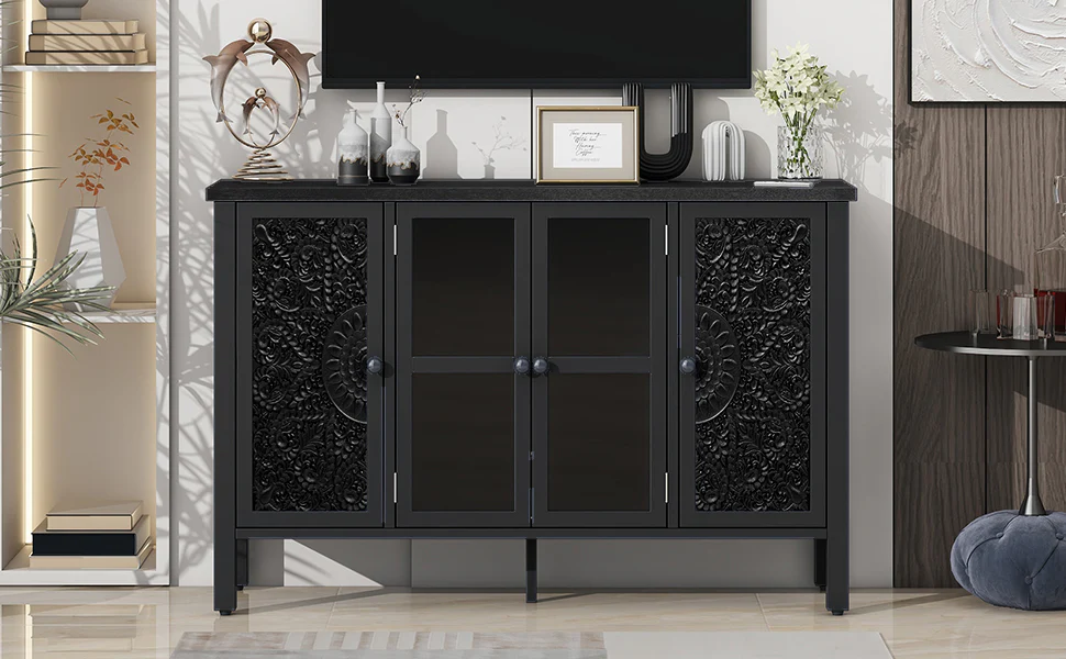 Carved Wood TV Stand - Image 29