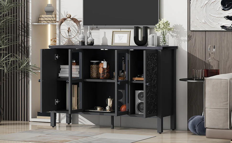 Carved Wood TV Stand - Image 30