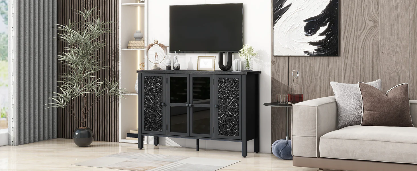 Carved Wood TV Stand - Image 32
