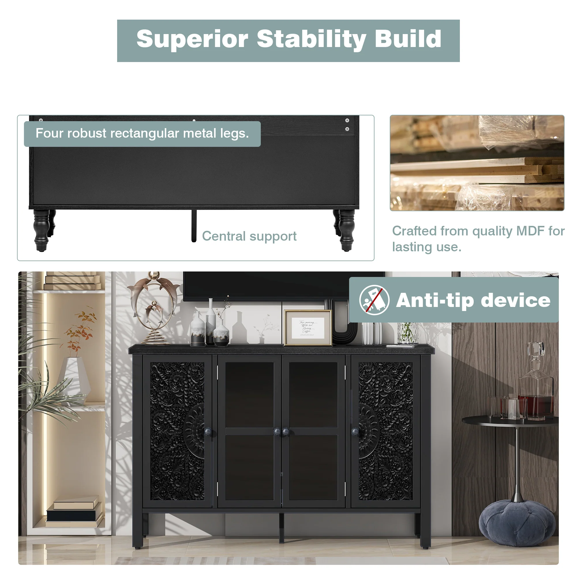 Carved Wood TV Stand - Image 37
