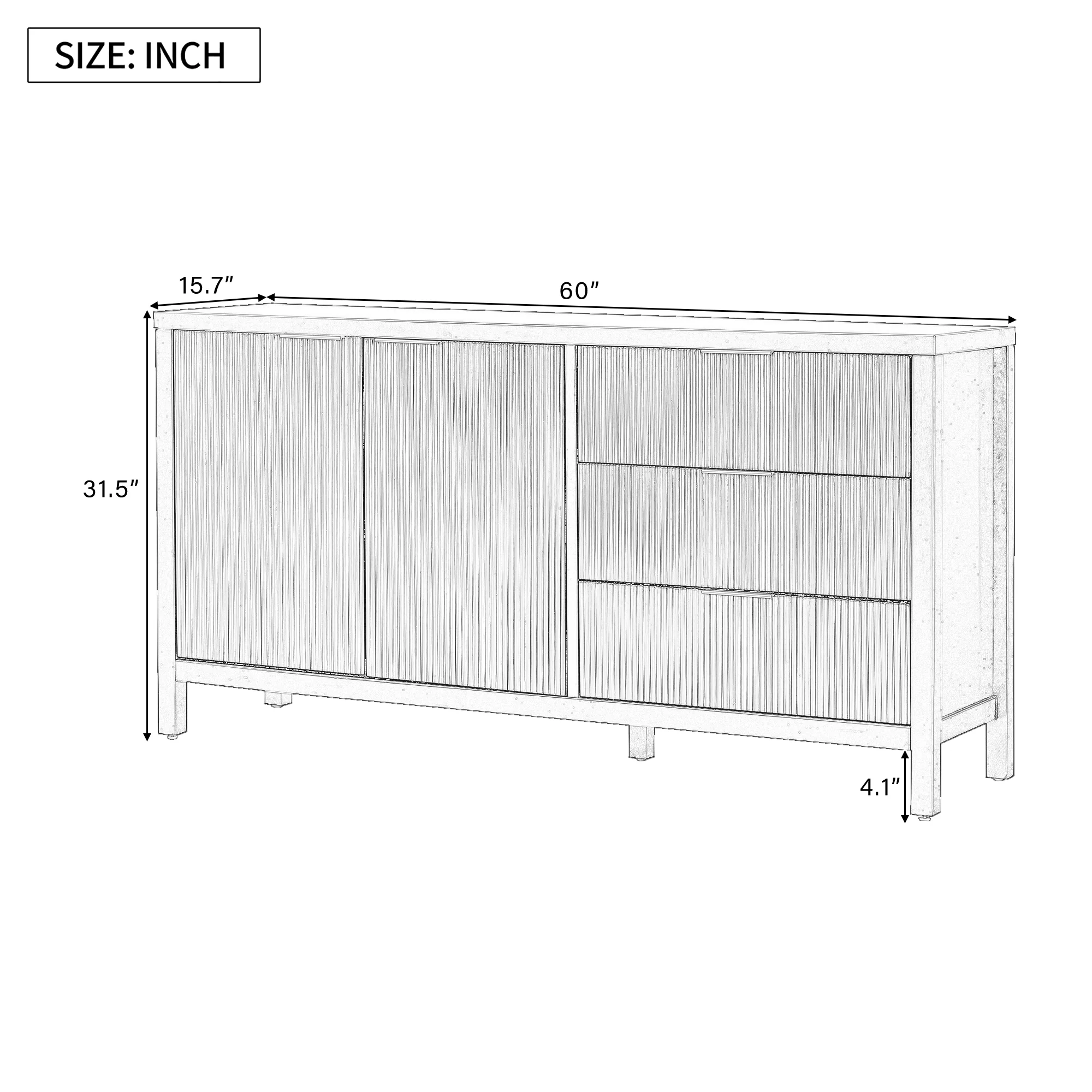 Fluted Sideboard Cabinet - Image 11