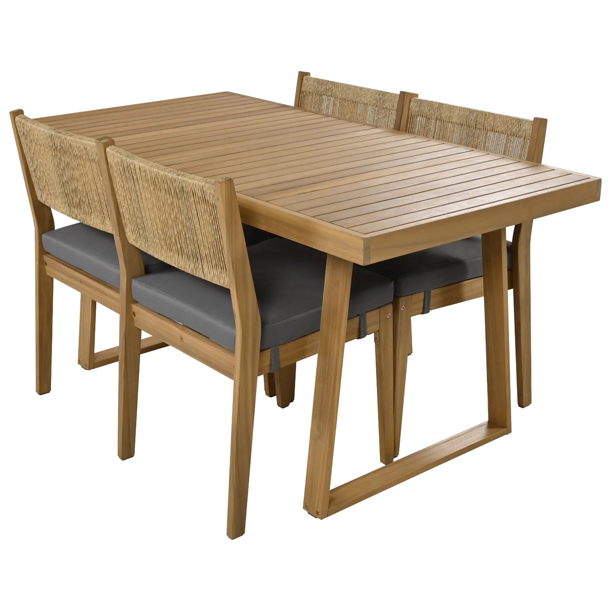 Outdoor Acacia Wood Dining Table Set - Image 11