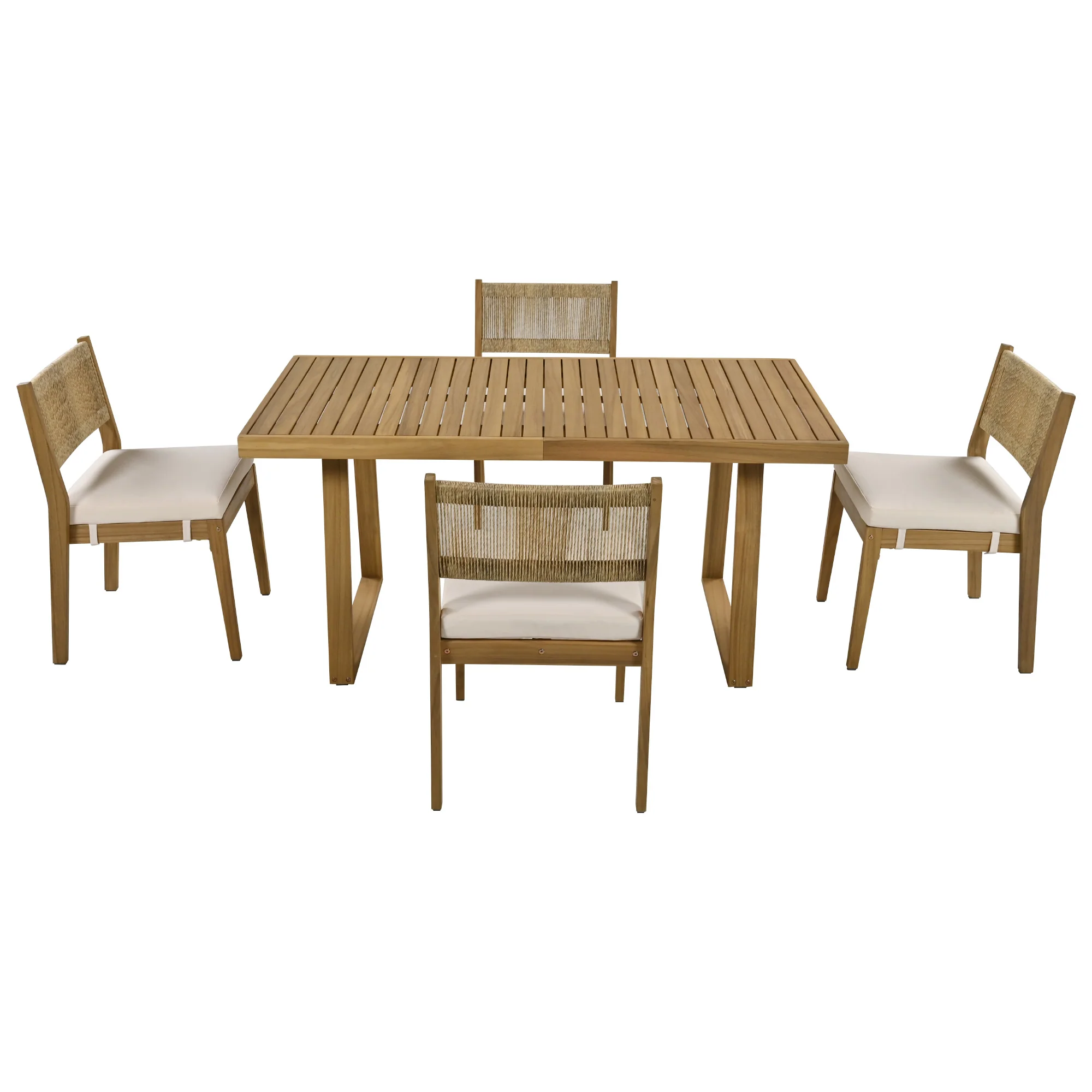 Outdoor Acacia Wood Dining Table Set - Image 26