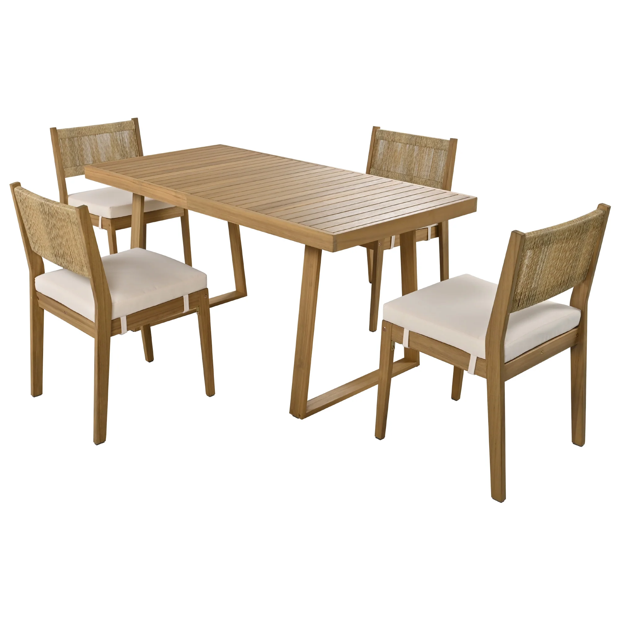 Outdoor Acacia Wood Dining Table Set - Image 27