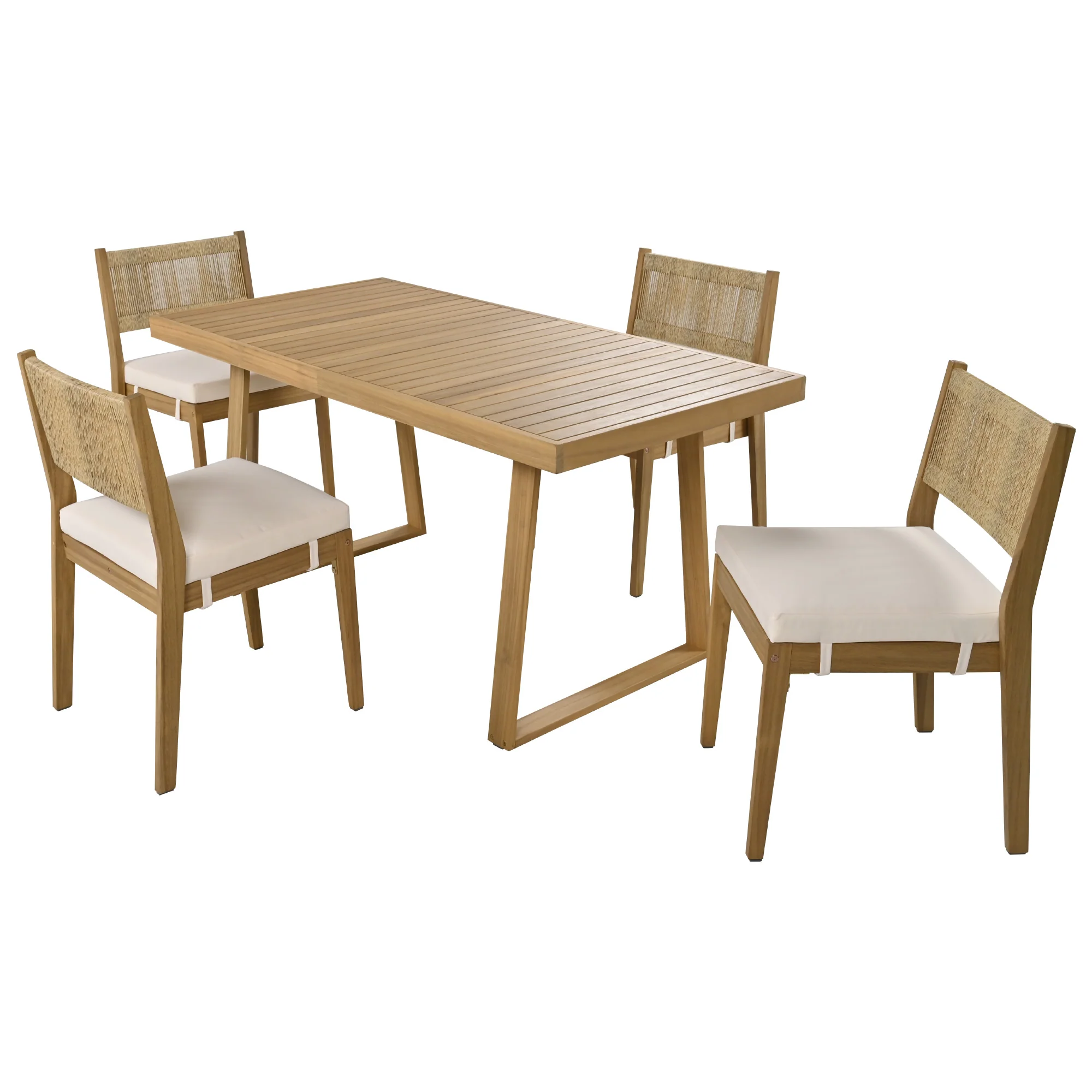 Outdoor Acacia Wood Dining Table Set - Image 28
