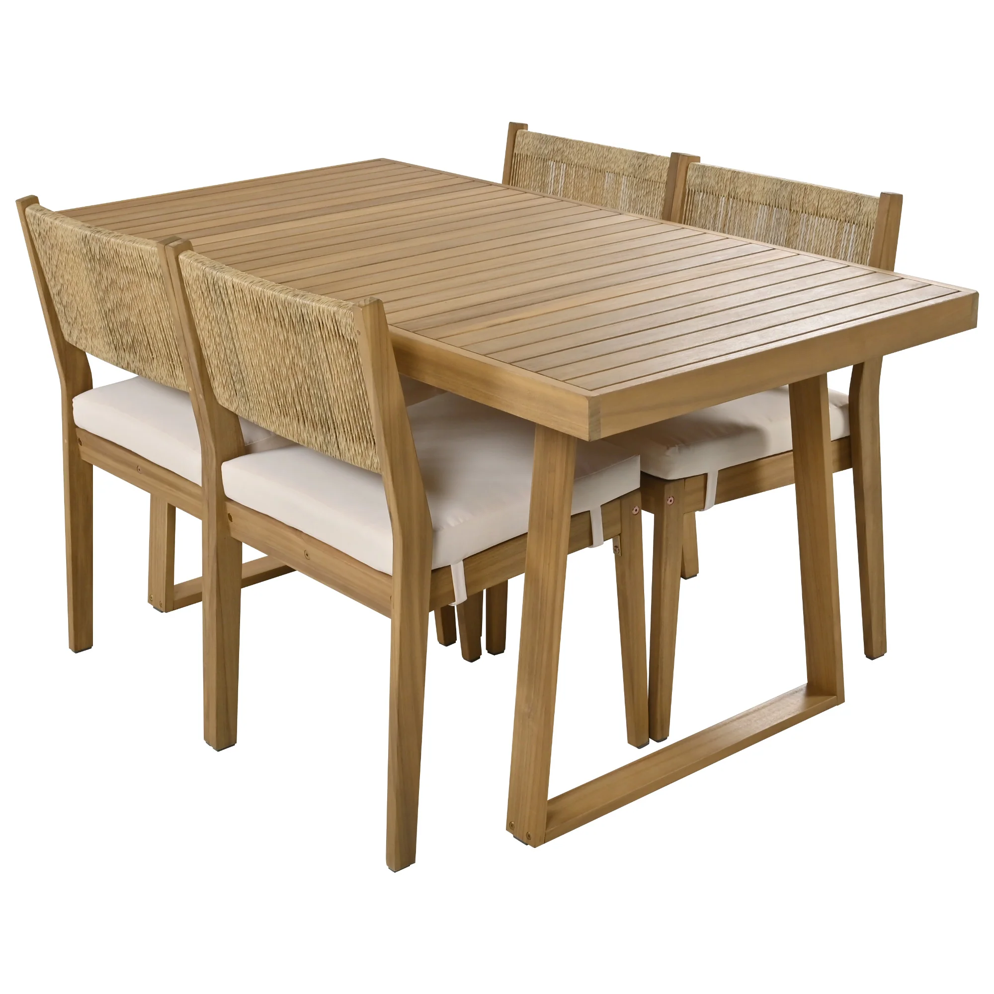 Outdoor Acacia Wood Dining Table Set - Image 32
