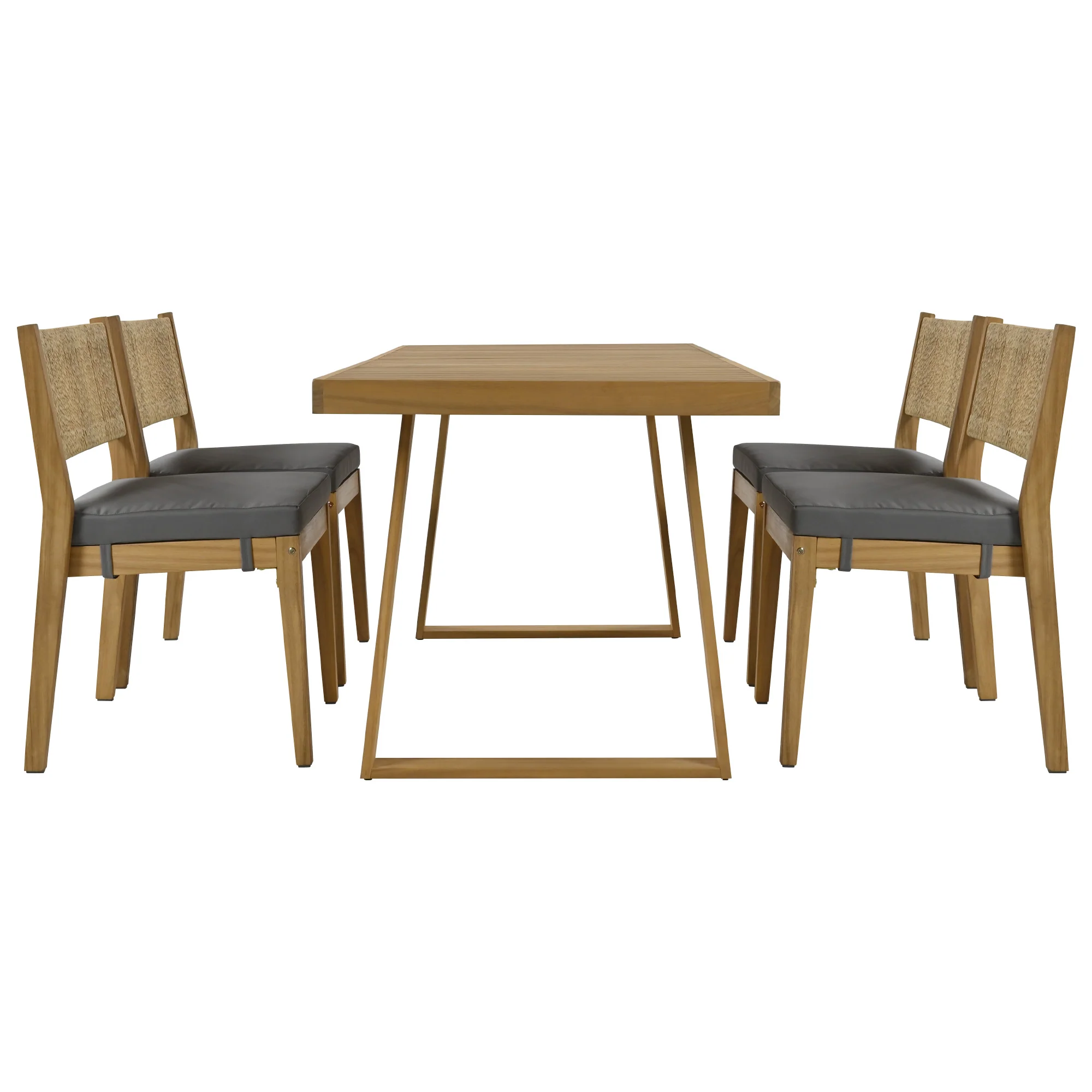 Outdoor Acacia Wood Dining Table Set - Image 8
