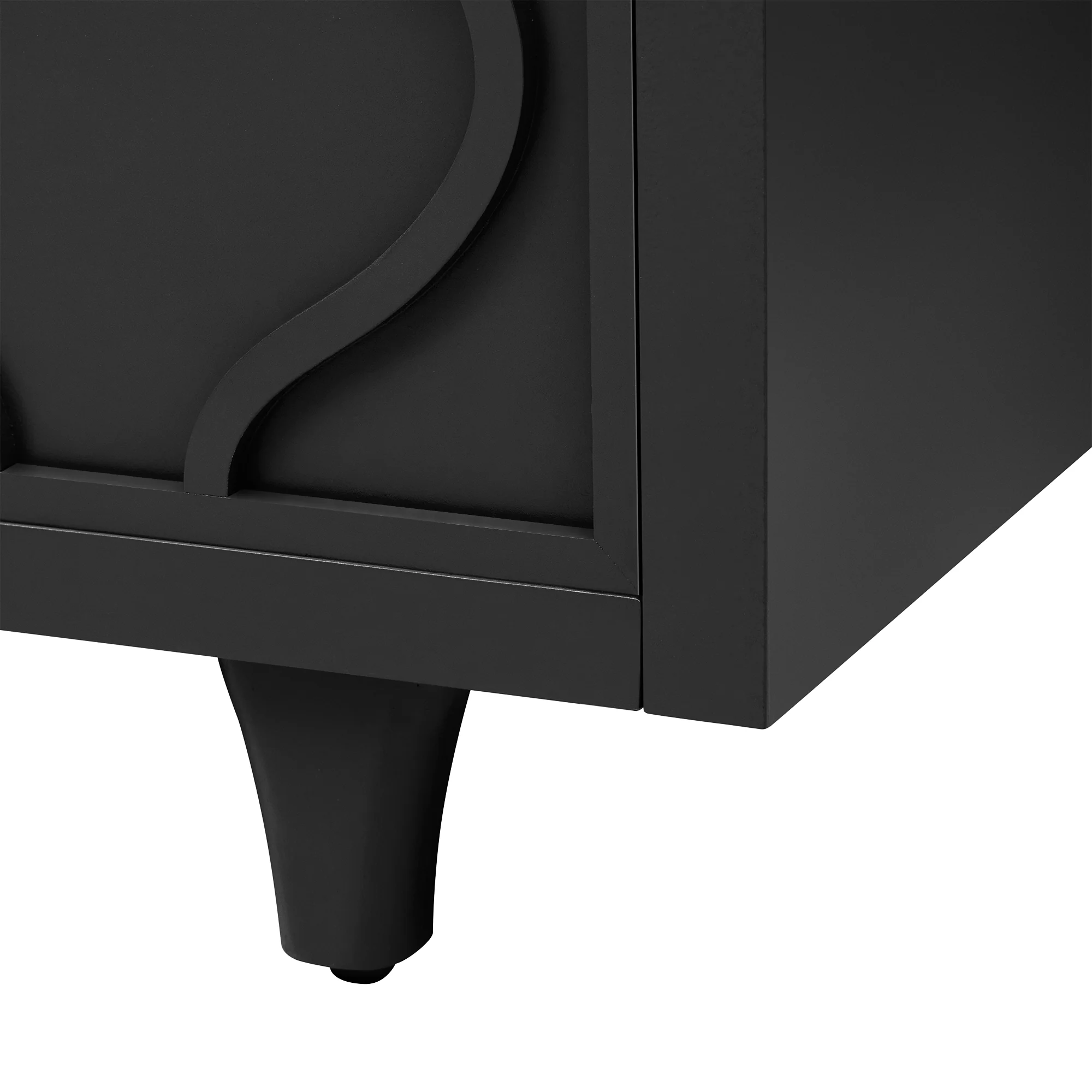 Storage Cabinet Sideboard Wooden Cabinet with Embossed Curved Doors - Image 23