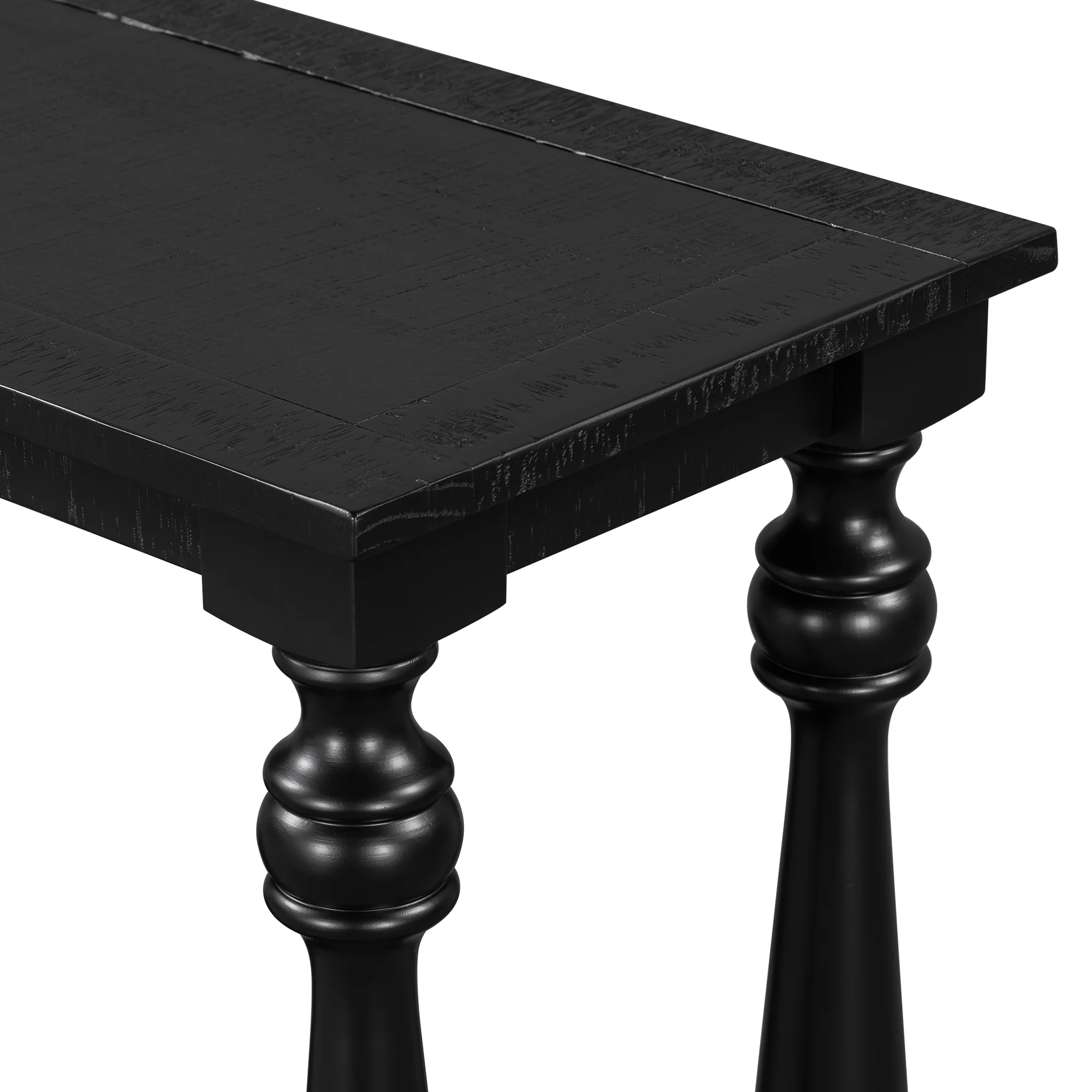 Farmhouse Turned-Leg Entryway Console Table with Bottom Shelf - Image 10