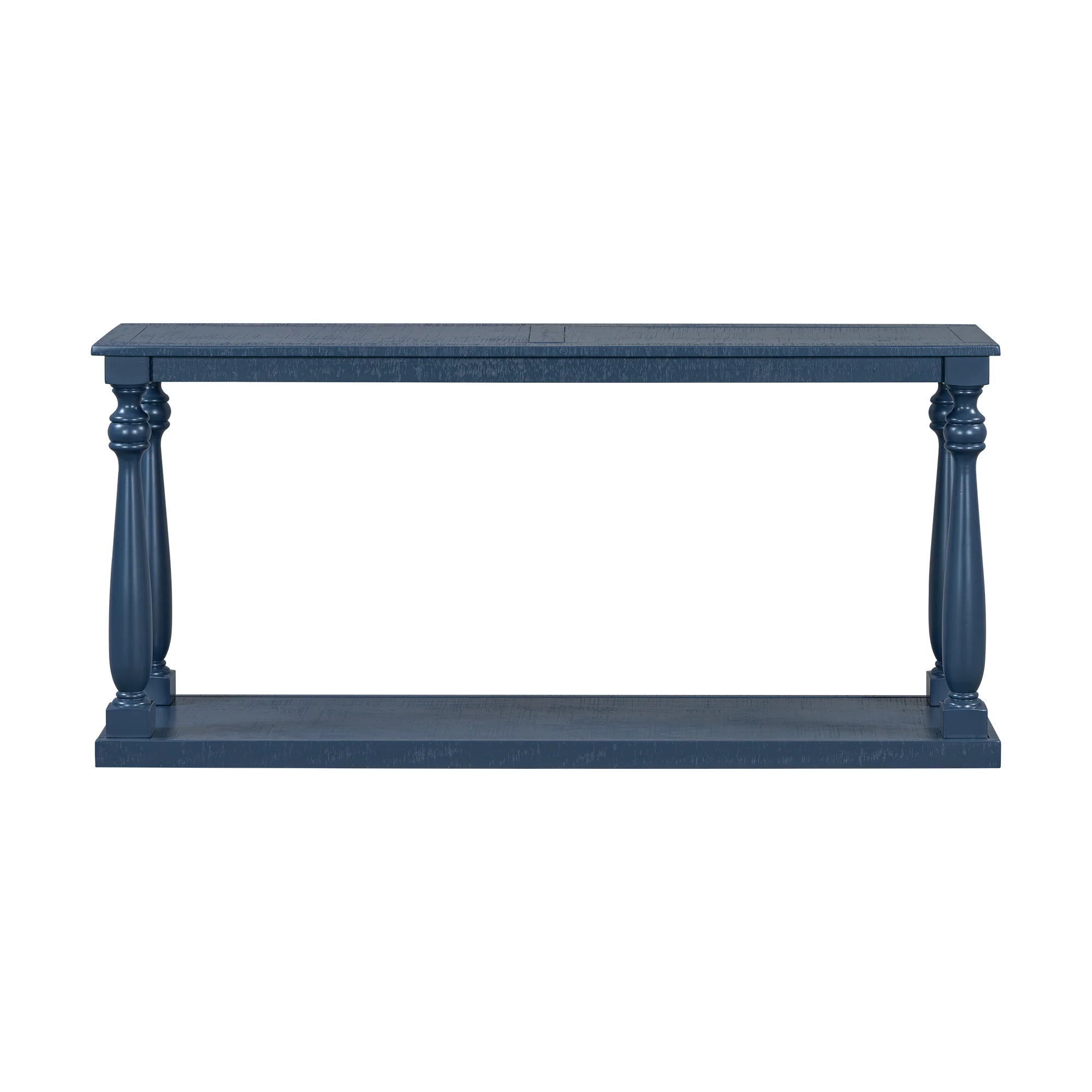 Farmhouse Turned-Leg Entryway Console Table with Bottom Shelf - Image 15