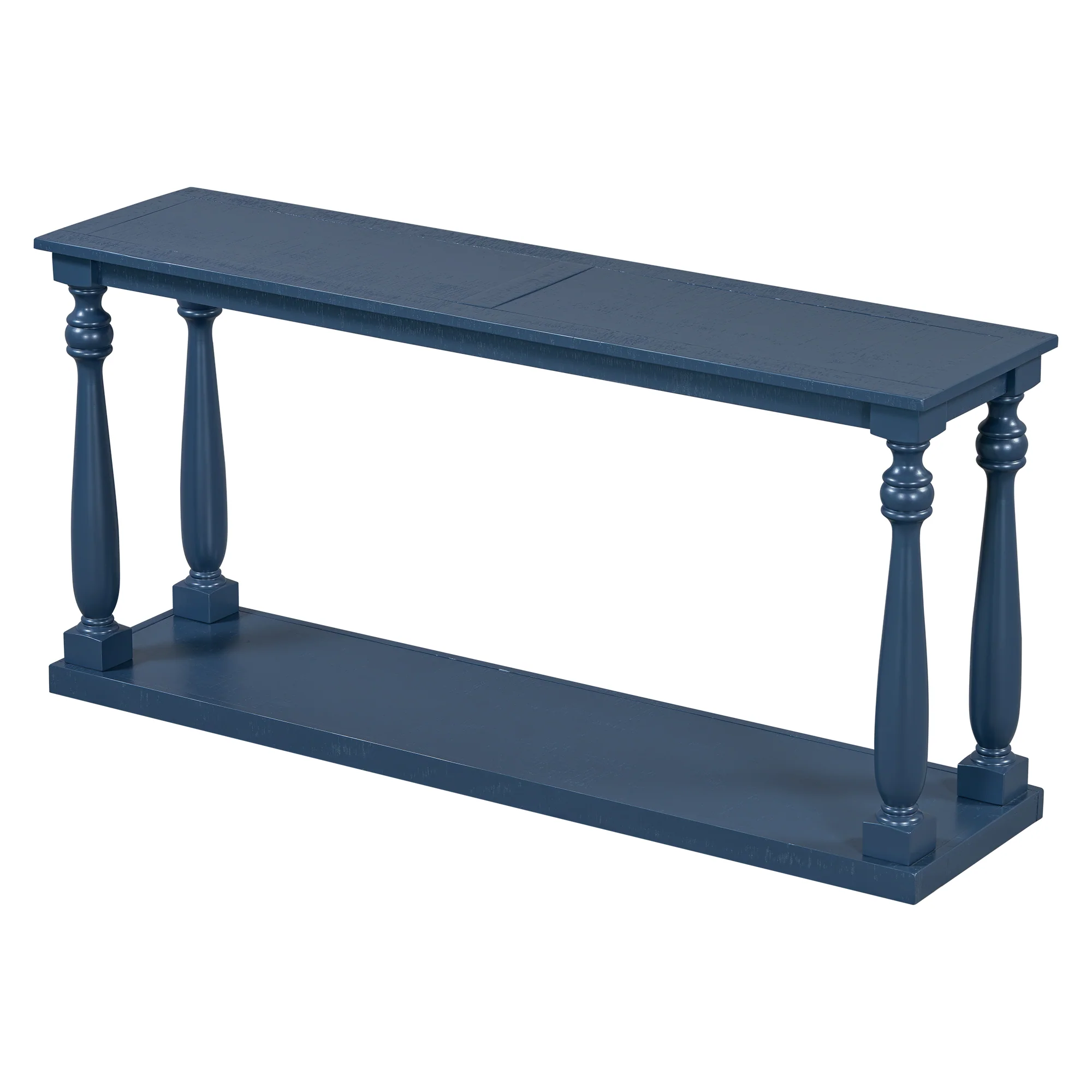Farmhouse Turned-Leg Entryway Console Table with Bottom Shelf - Image 16