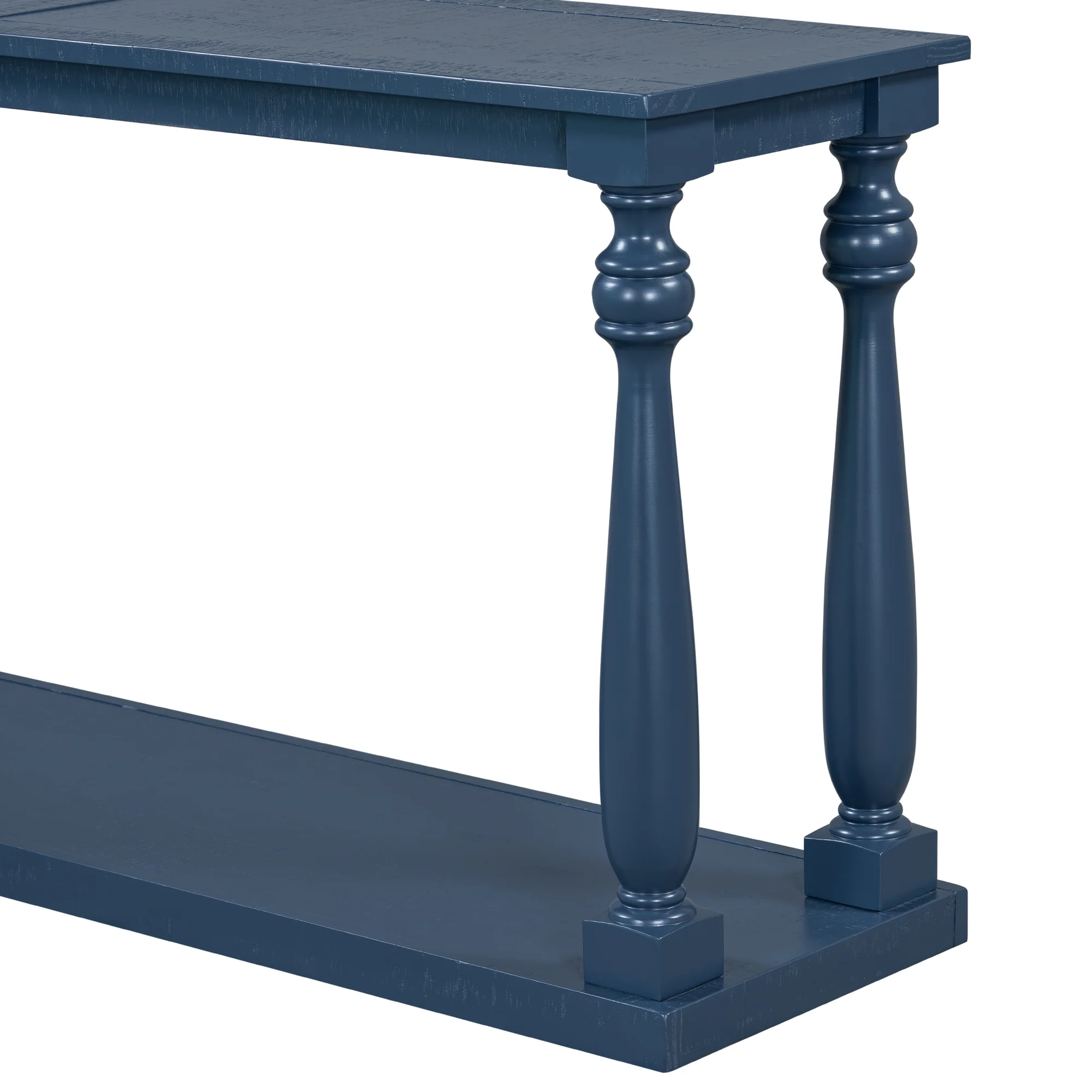 Farmhouse Turned-Leg Entryway Console Table with Bottom Shelf - Image 20