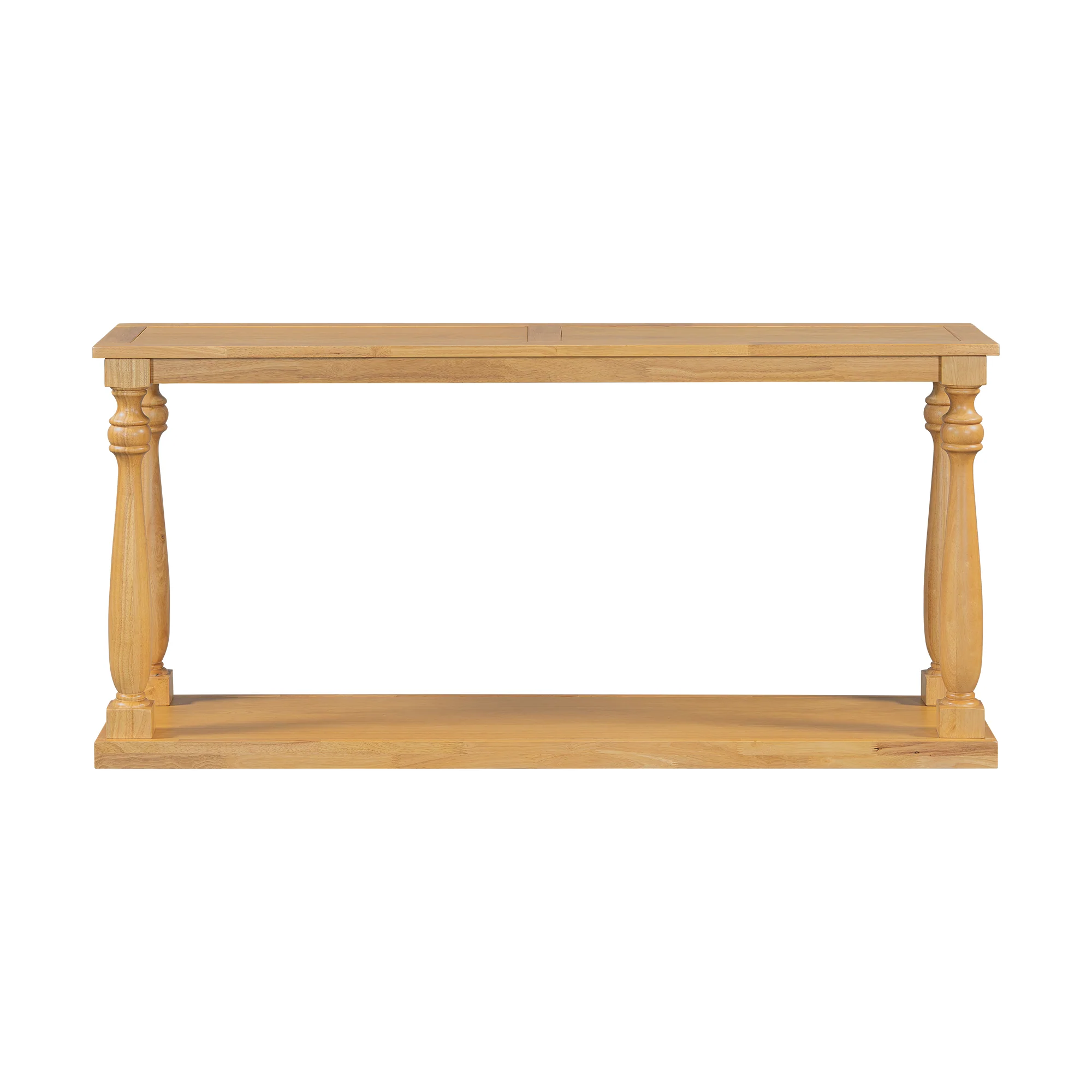 Farmhouse Turned-Leg Entryway Console Table with Bottom Shelf - Image 23