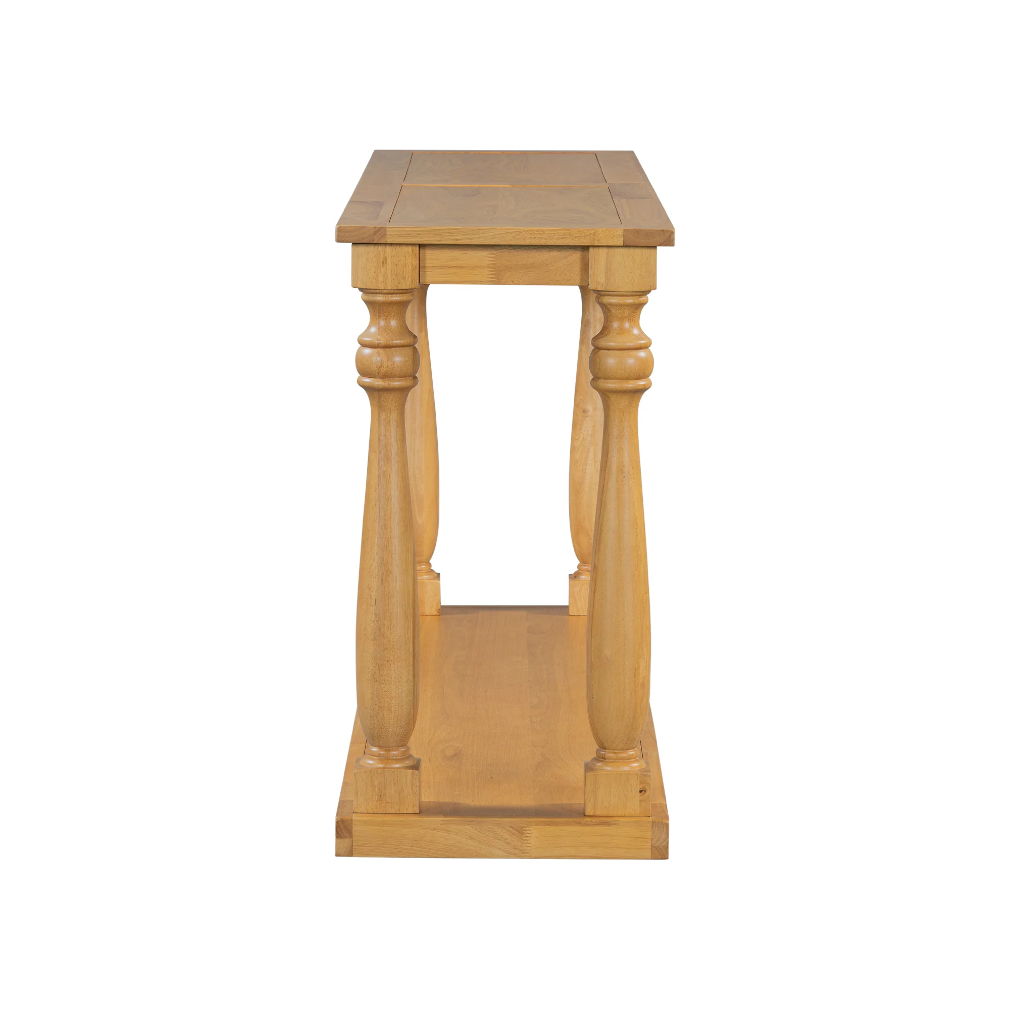 Farmhouse Turned-Leg Entryway Console Table with Bottom Shelf - Image 25