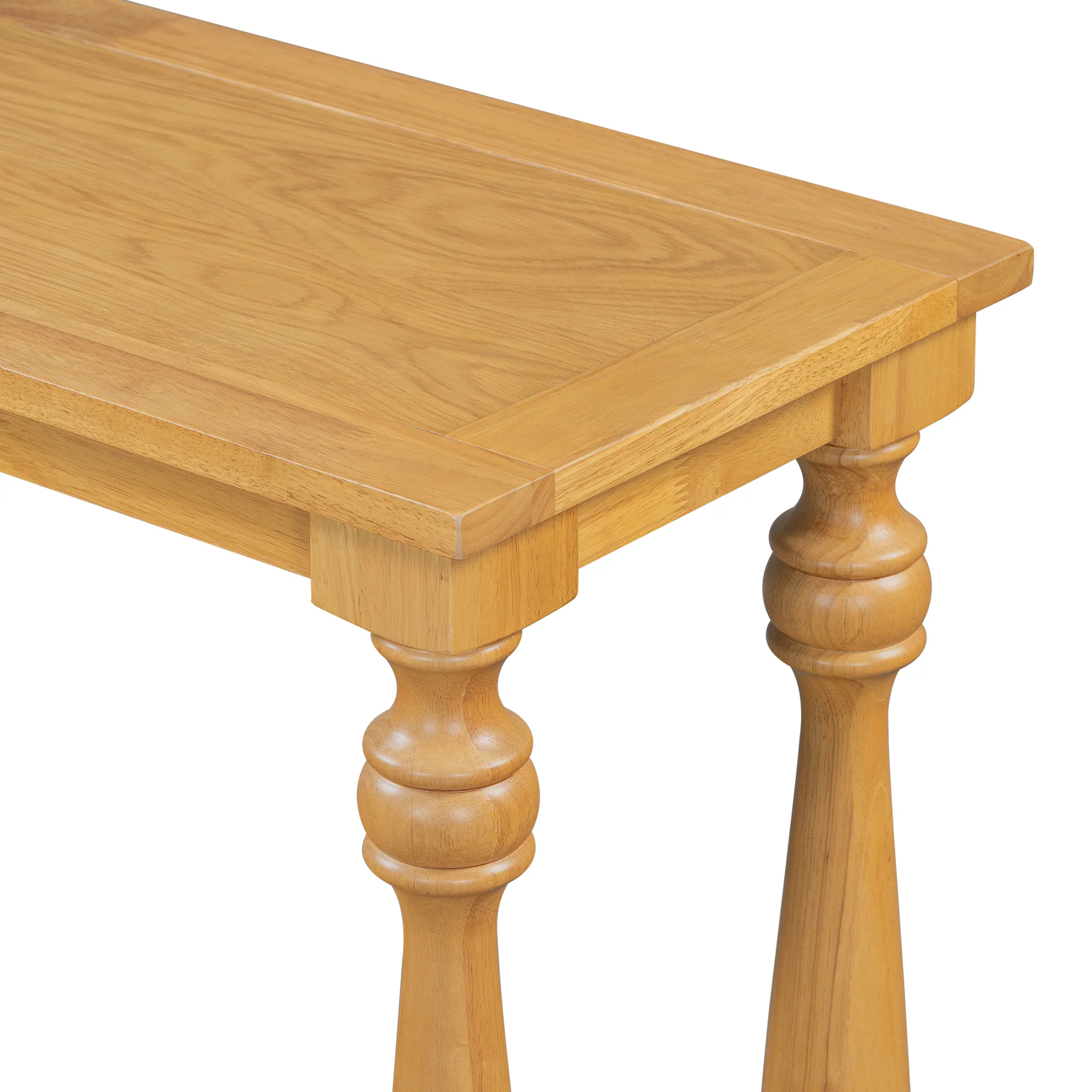 Farmhouse Turned-Leg Entryway Console Table with Bottom Shelf - Image 27