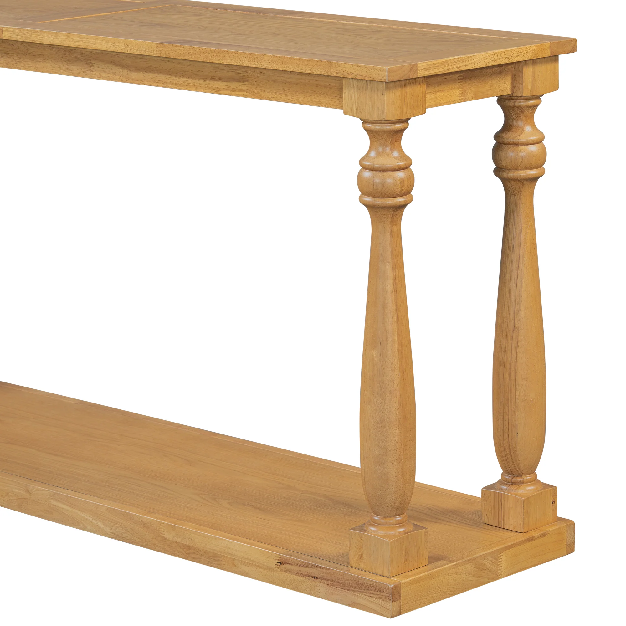 Farmhouse Turned-Leg Entryway Console Table with Bottom Shelf - Image 28