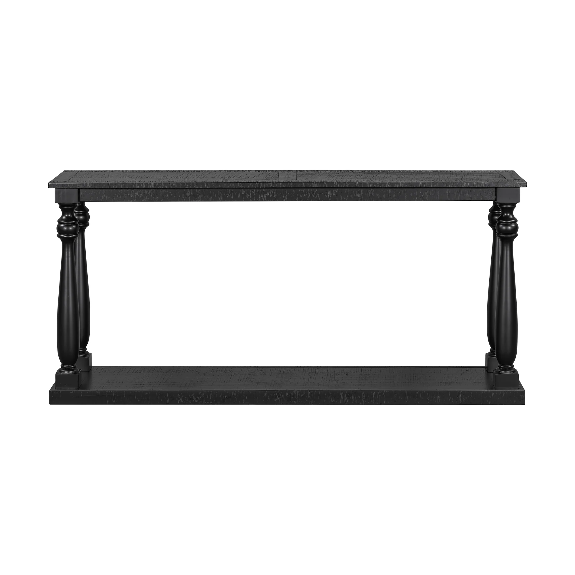 Farmhouse Turned-Leg Entryway Console Table with Bottom Shelf - Image 6