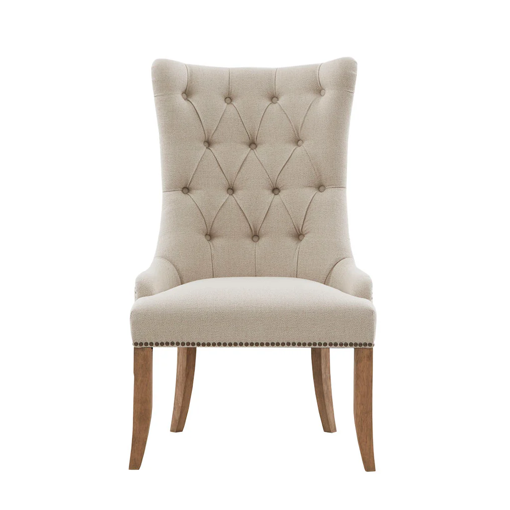 Upholstered Accent Chair with Button Tufted High Back and Nailhead Trim - Image 3