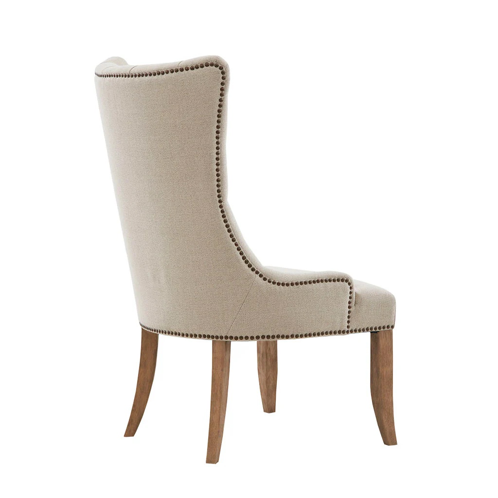 Upholstered Accent Chair with Button Tufted High Back and Nailhead Trim - Image 5