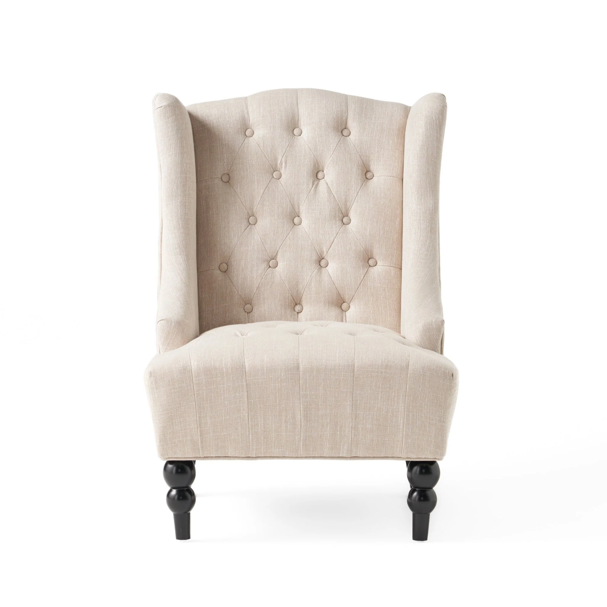 Upholstered Accent Chair with Diamond Tufted Wing Back - Image 3