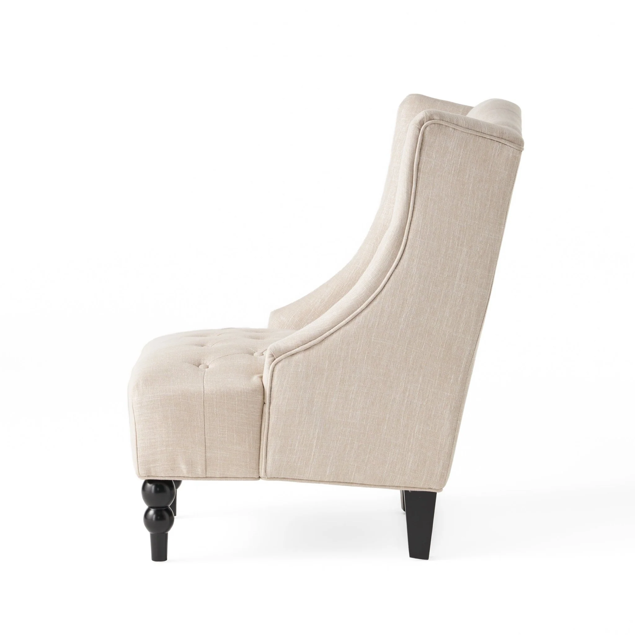 Upholstered Accent Chair with Diamond Tufted Wing Back - Image 5