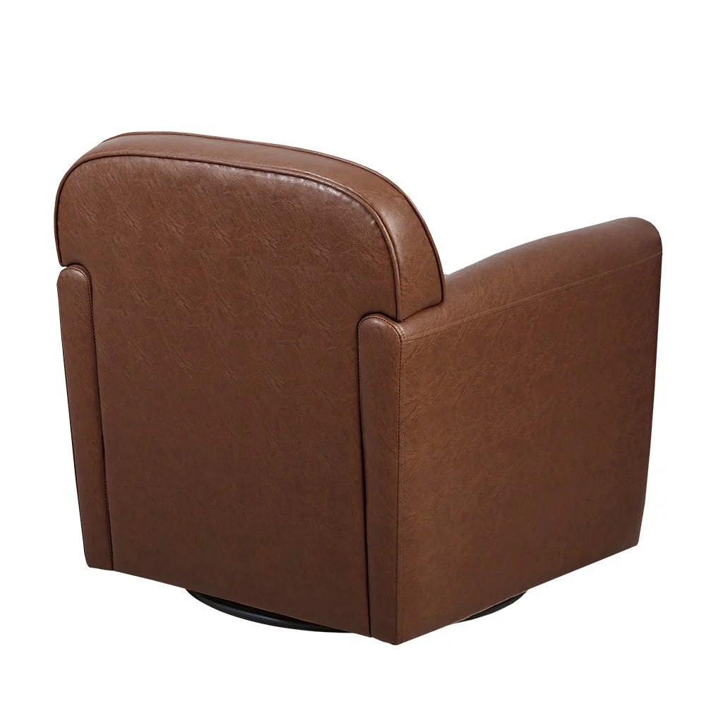 Upholstered Faux Leather 360 Degree Swivel Armchair - Image 5