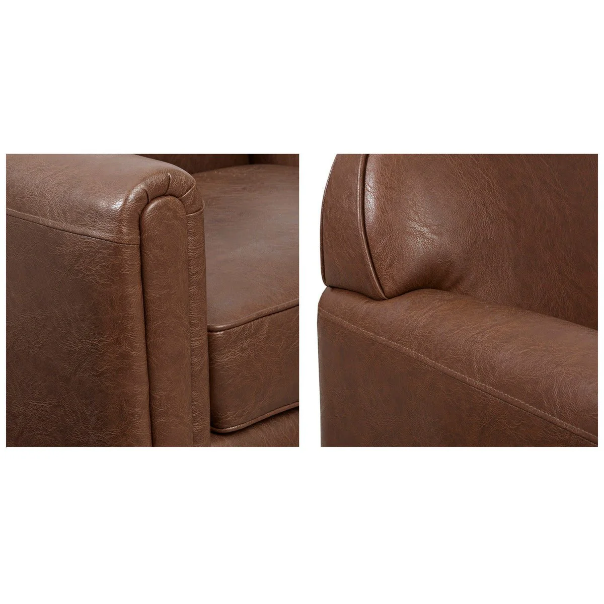 Upholstered Faux Leather 360 Degree Swivel Armchair - Image 6