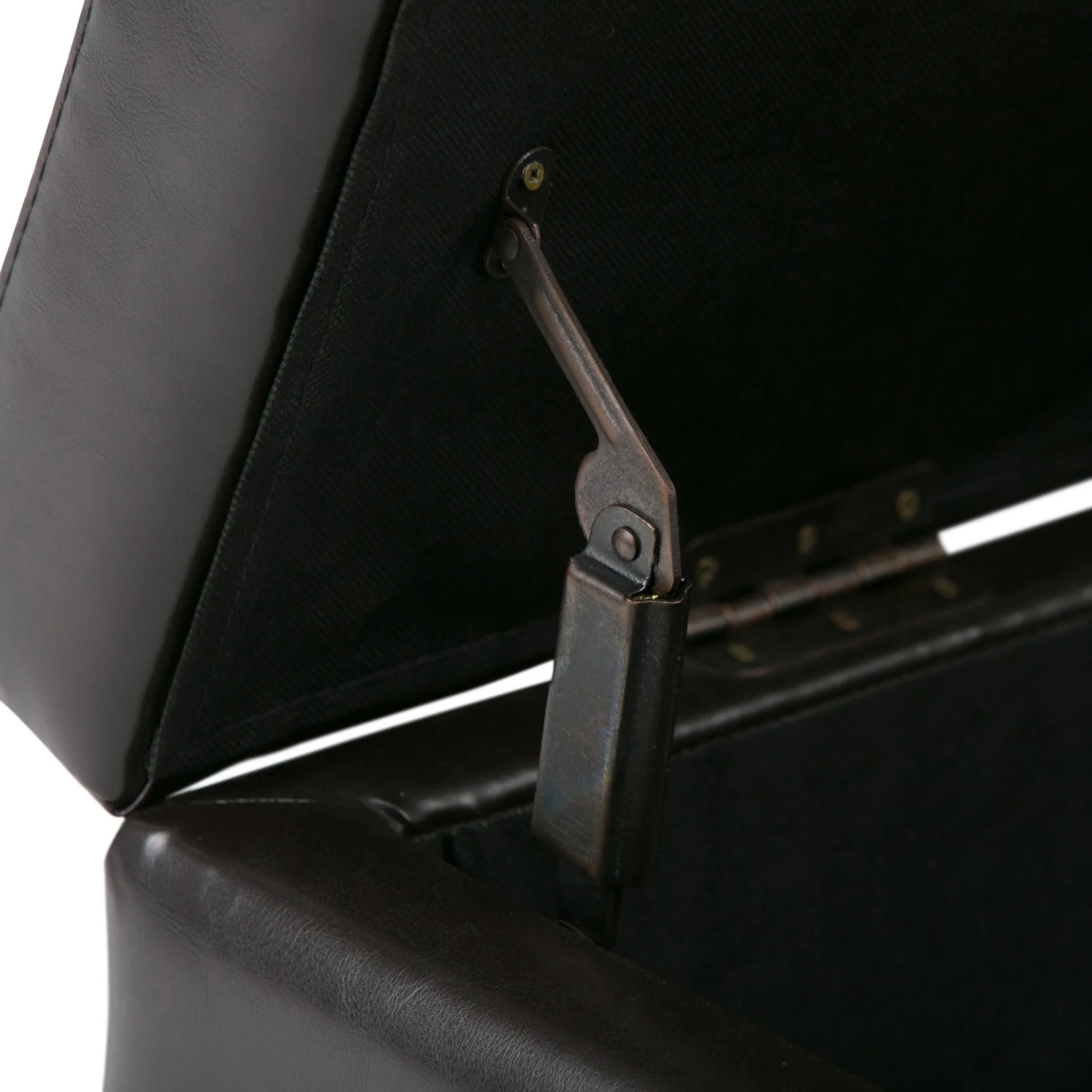 Upholstered Faux Leather Storage Ottoman - Image 3