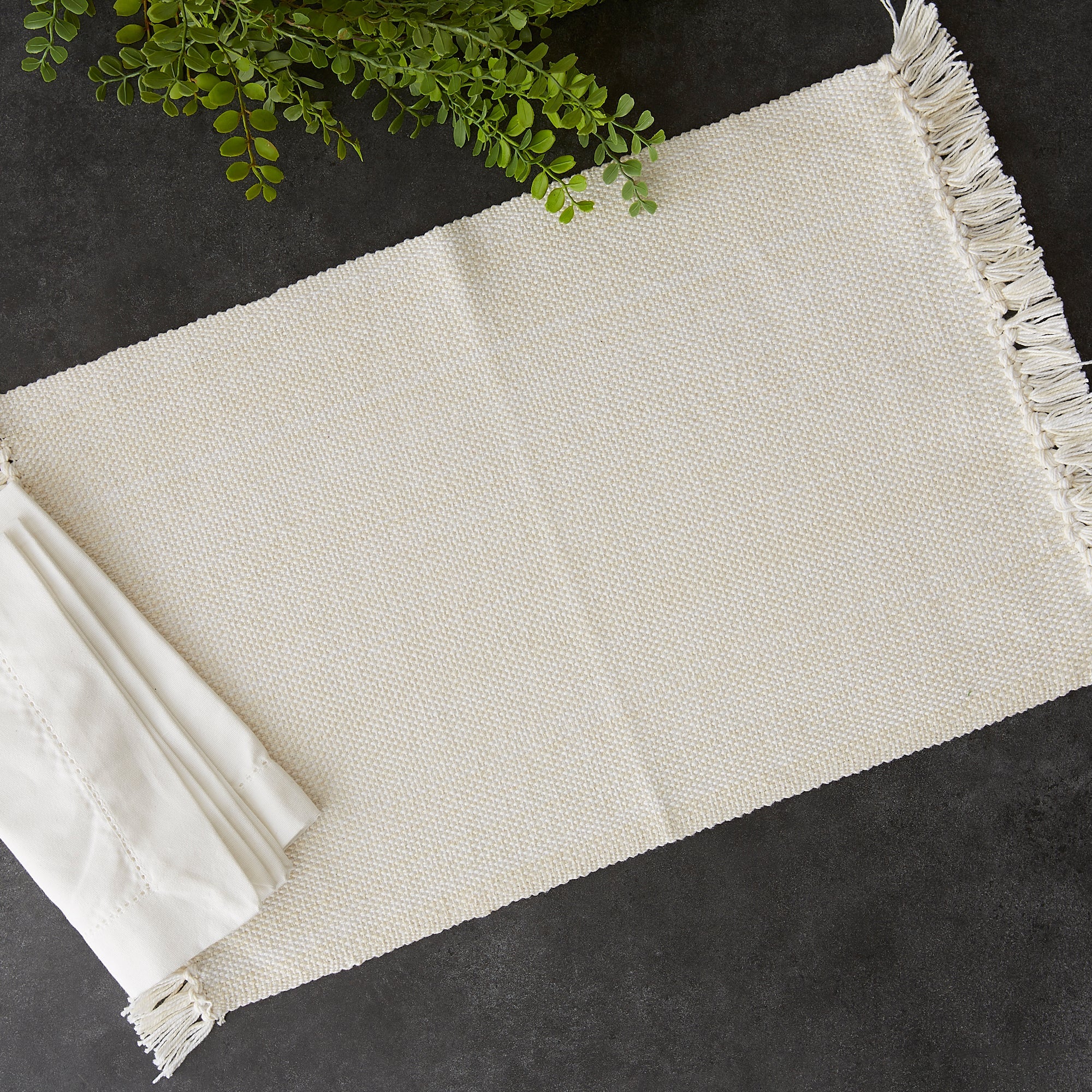 Variegated Fringe 13X19" Nautical Blue Cotton Placemat Set Of 6 - Image 5