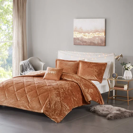 Velvet Twin/Twin XL Comforter Set with Throw Pillow
