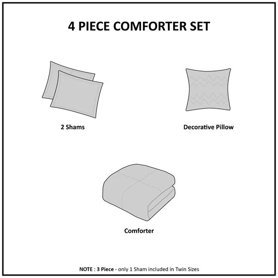 Velvet Twin/Twin XL Comforter Set with Throw Pillow - Image 3