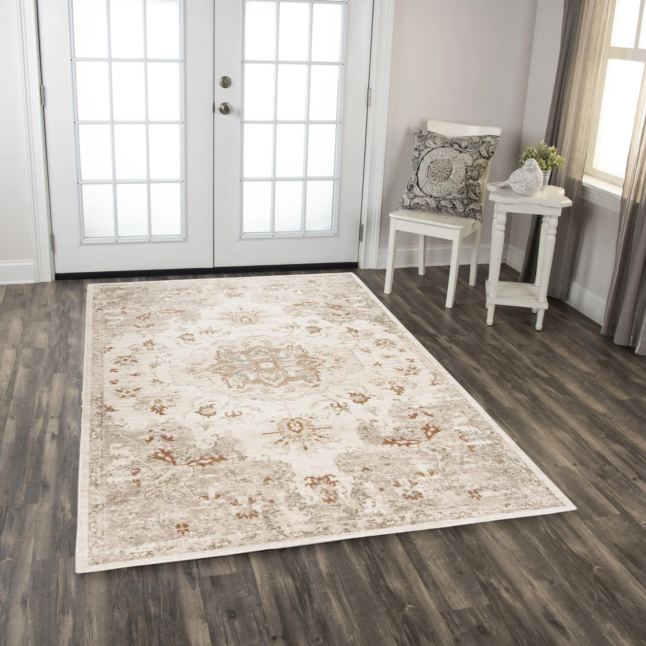 Ventura Power Loomed 100% Wool Medallion Area Rug - Image 3
