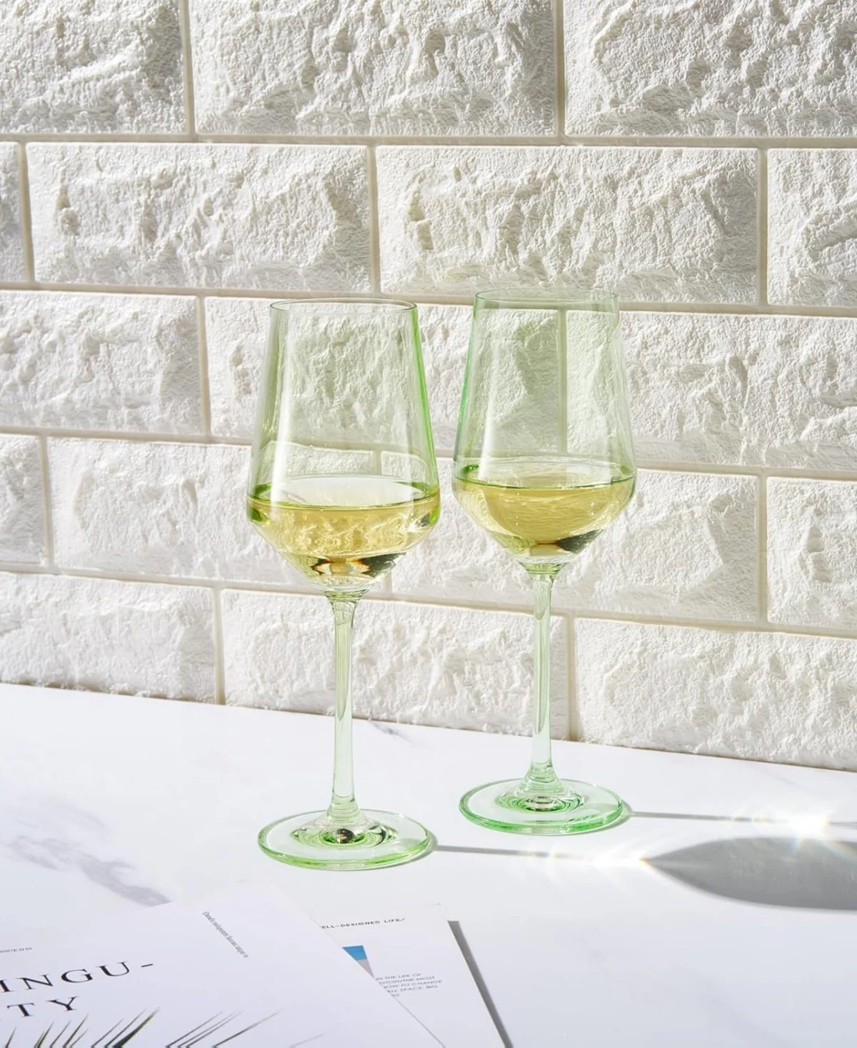 Verdelight Colored Crystal Wine Glasses Set of 2 - Image 2